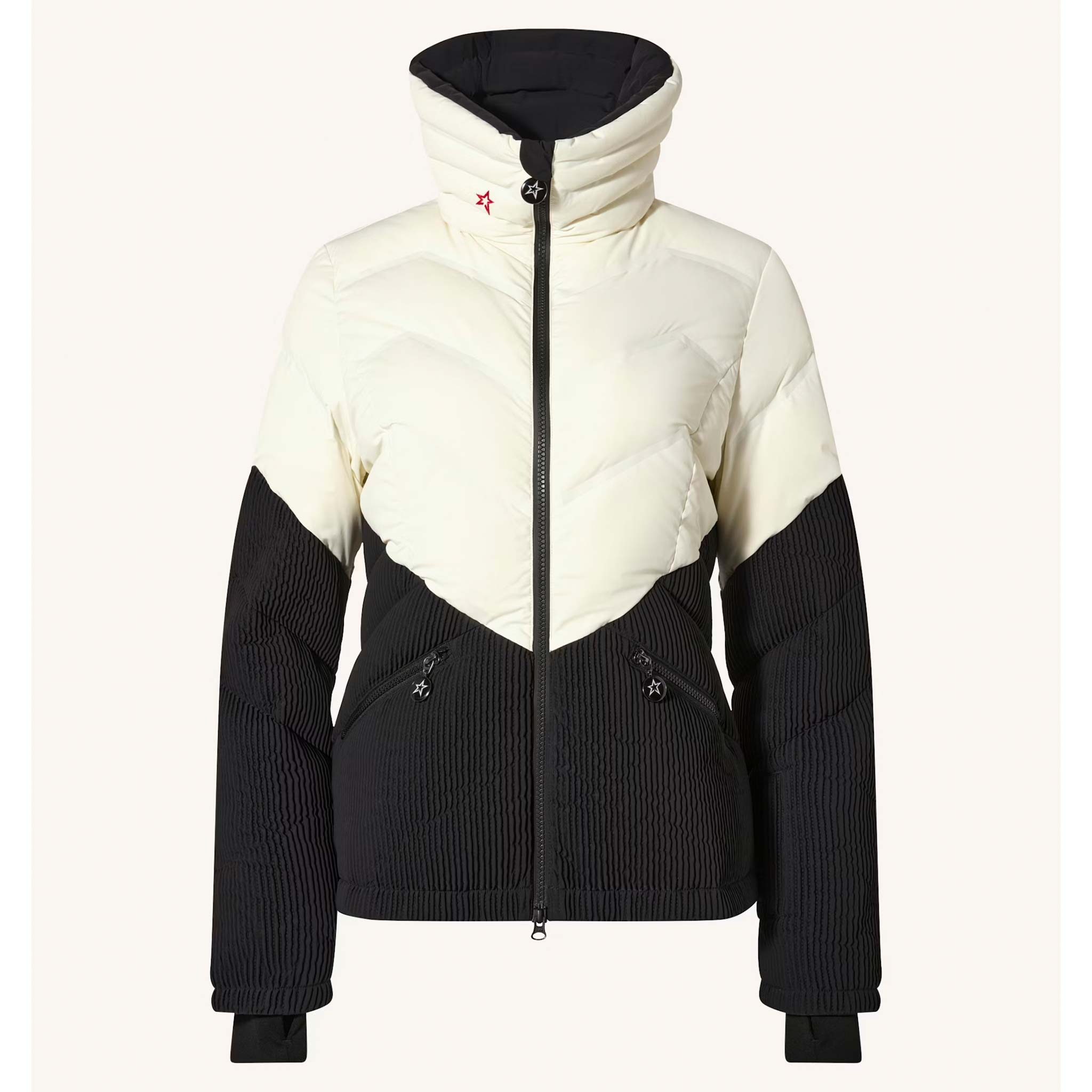 Ski Duvet Jacket in White/Black
