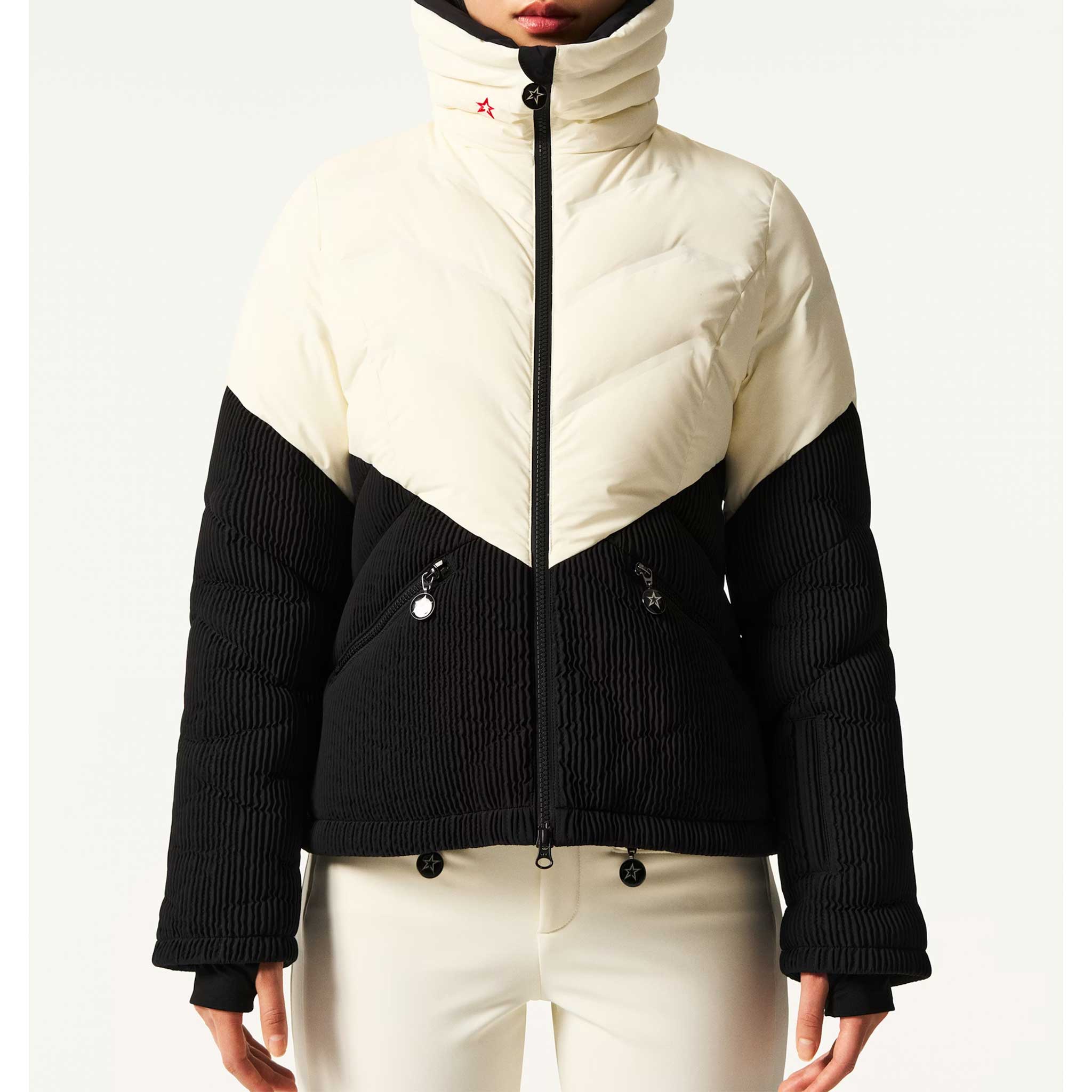 Ski Duvet Jacket in White/Black