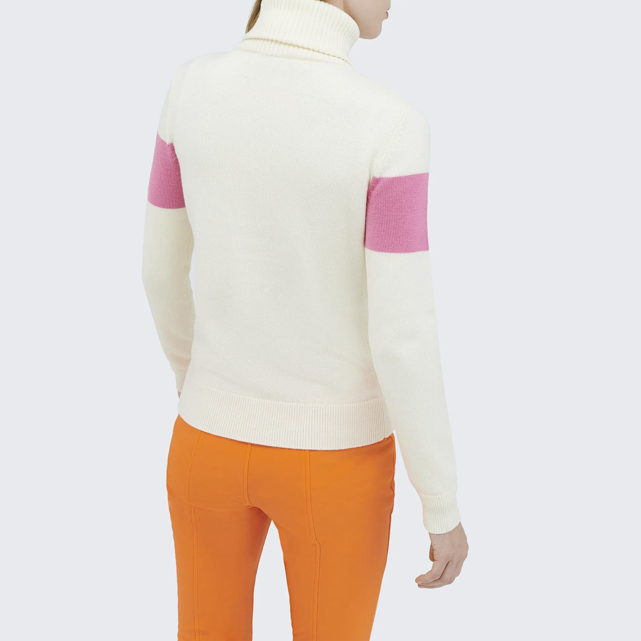 Ski II Sweater in Snow White/Orange Rainbow