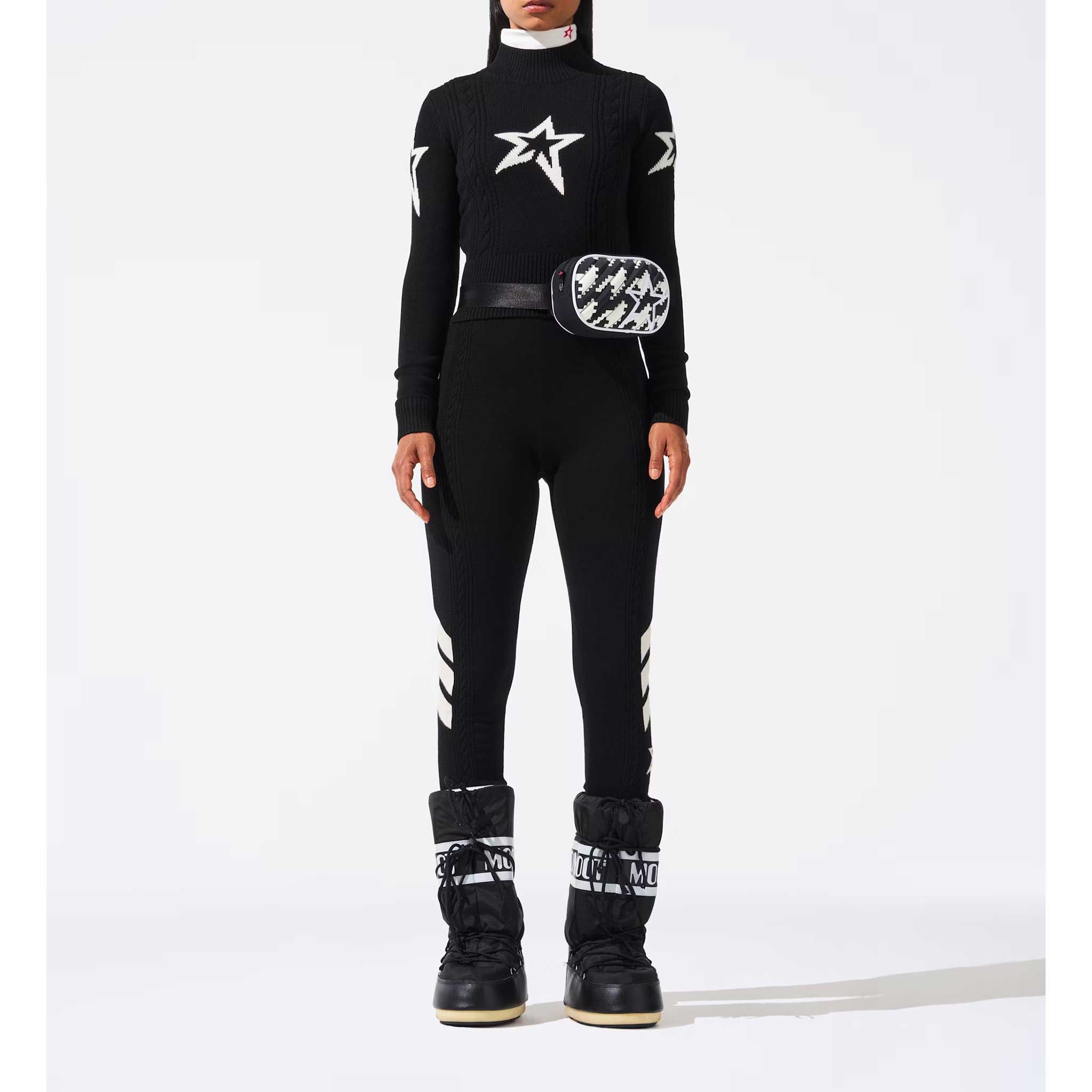 Star Bum Bag in Houndstooth Black/White