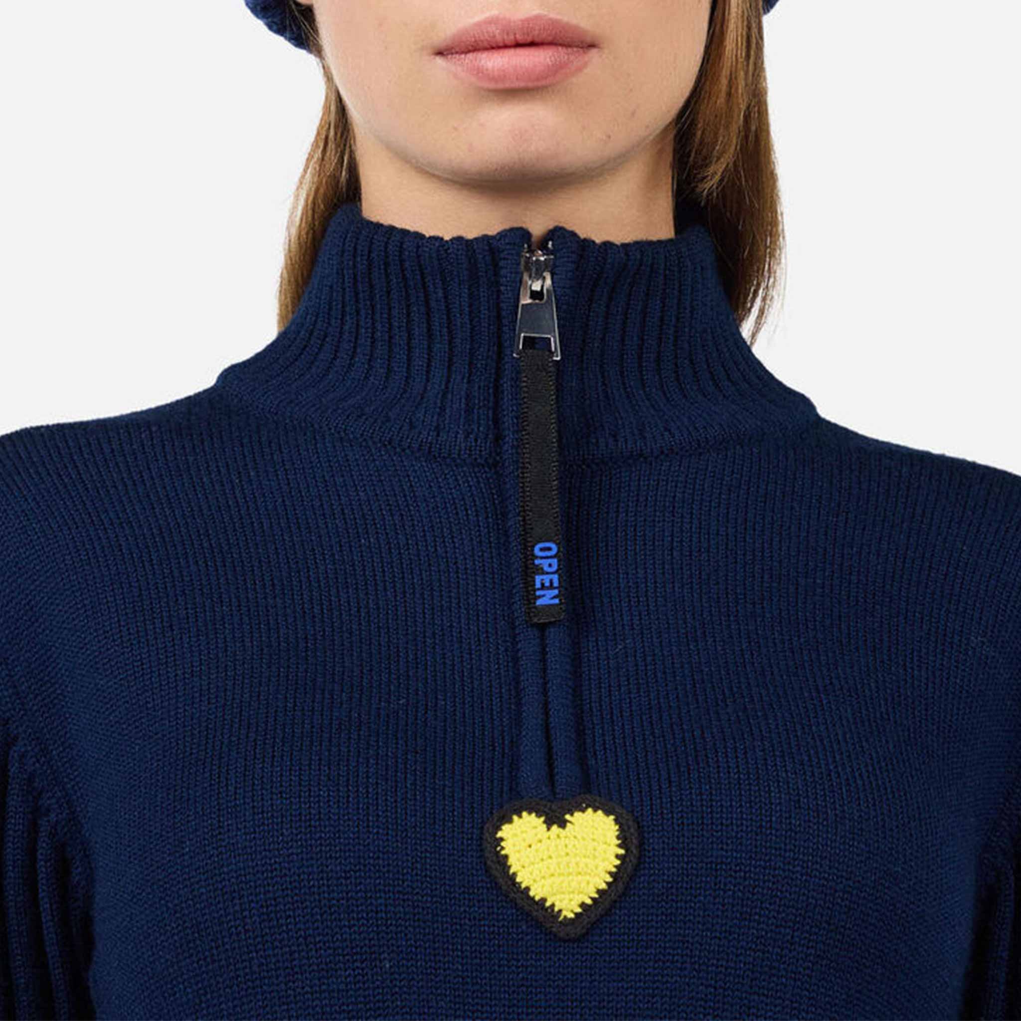 JCC Half Zip Sweater in Cosmic Blue