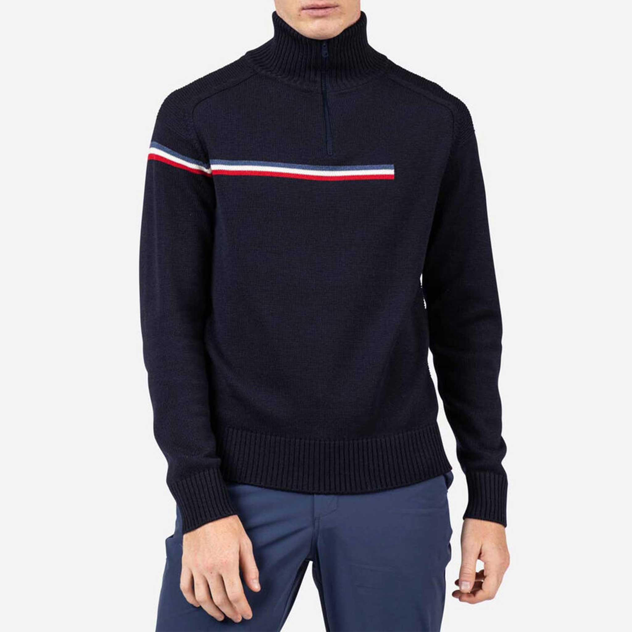 Odysseus Half Zip Sweater in Dark Navy
