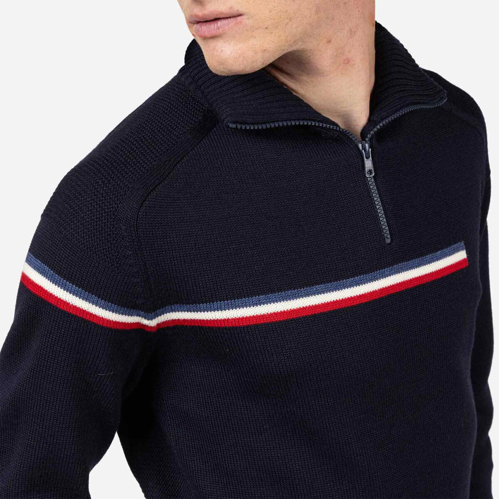 Odysseus Half Zip Sweater in Dark Navy