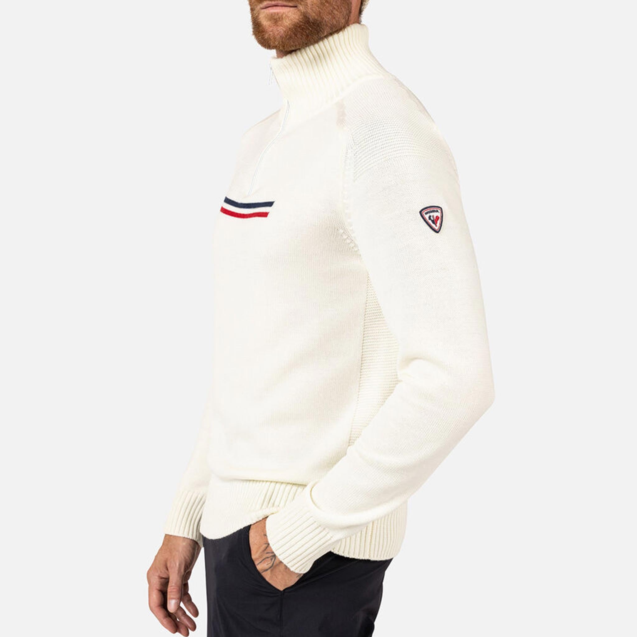 Odysseus Half Zip Sweater in Nature White