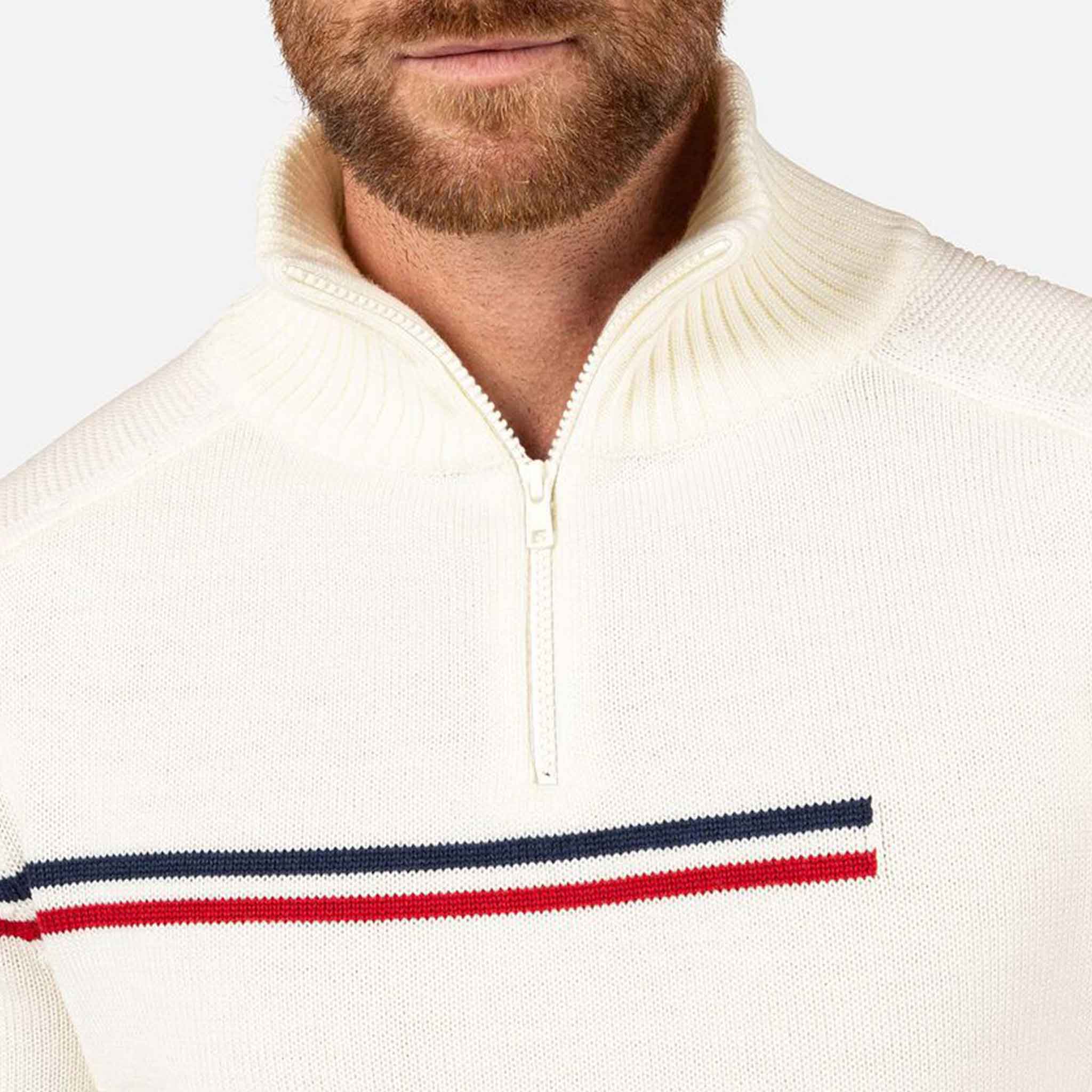 Odysseus Half Zip Sweater in Nature White