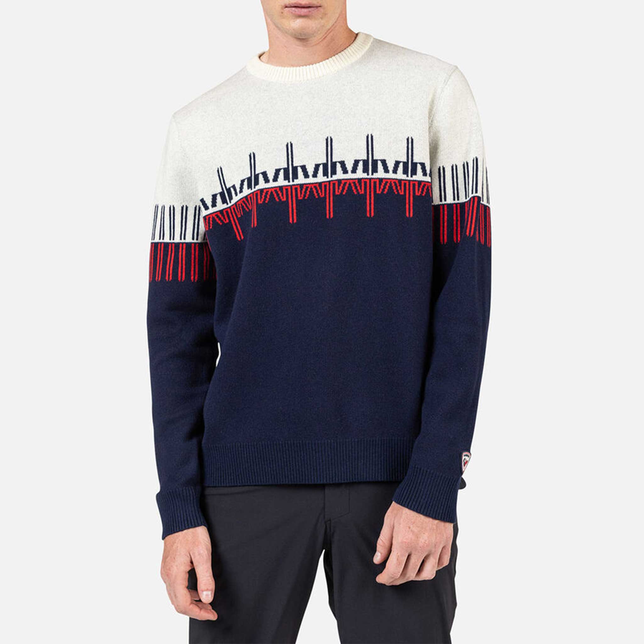 Patterned Sweater in Dark Navy