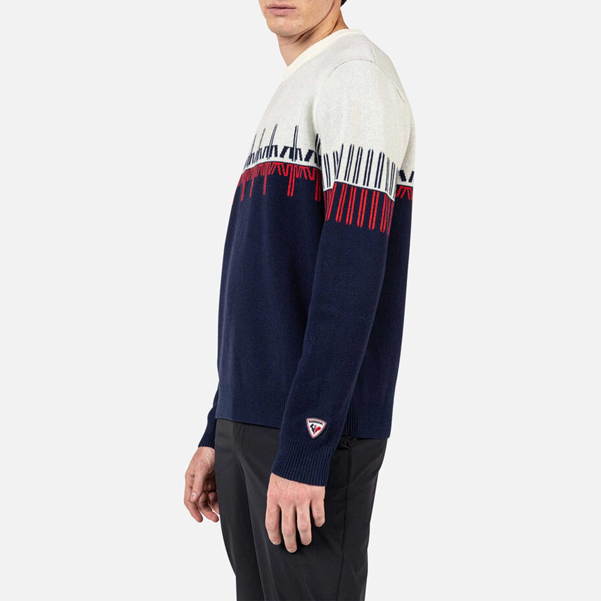 Patterned Sweater in Dark Navy