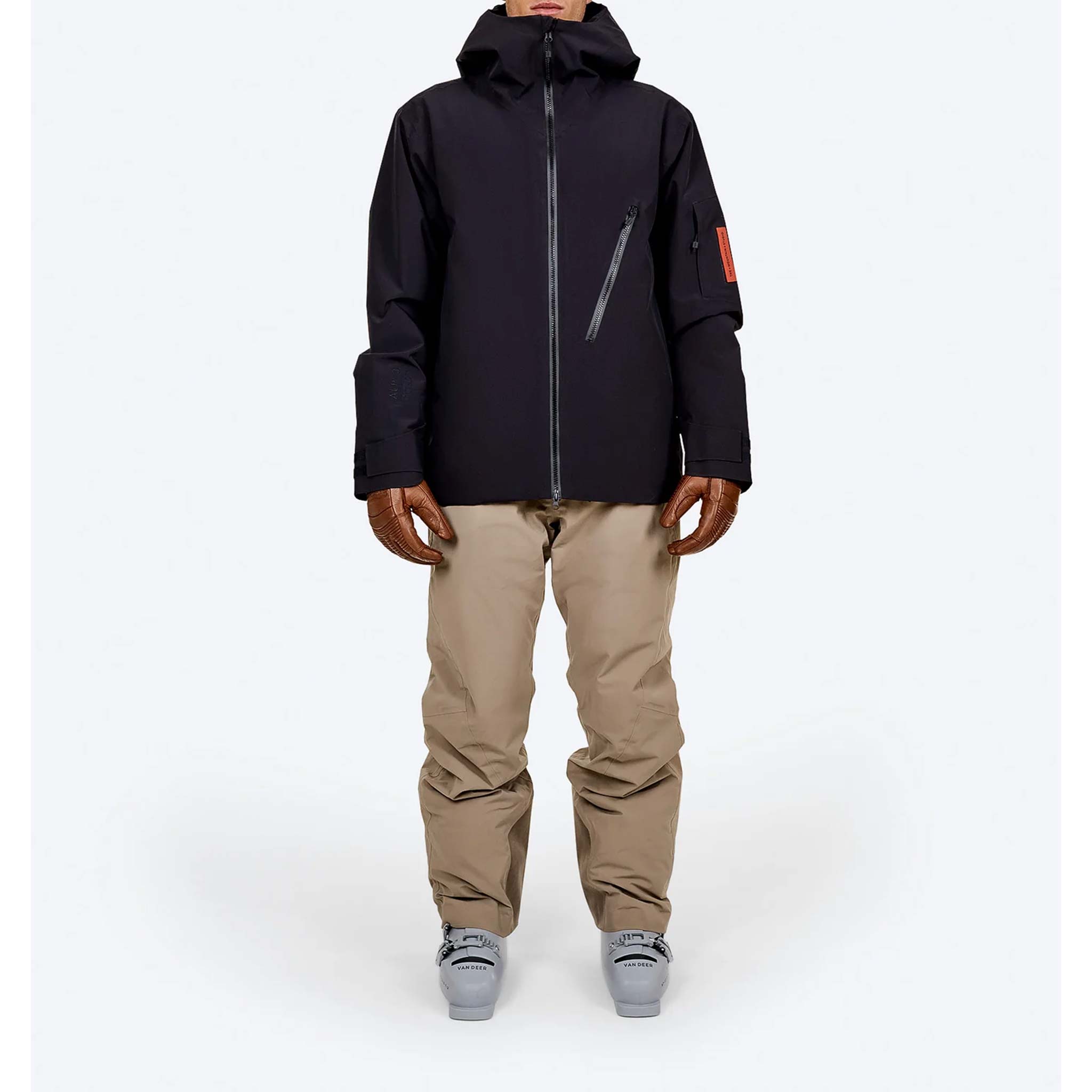 Stretch Insulated Ski Jacket in Black