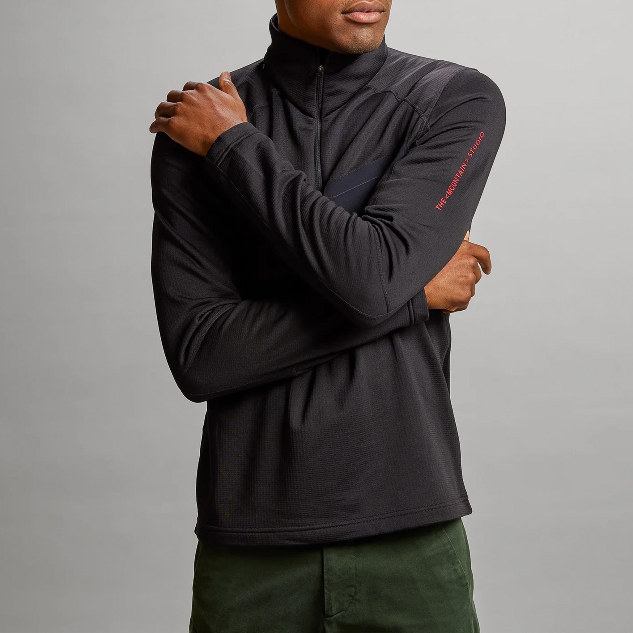 Techno Half Zip Midlayer in Black Onyx