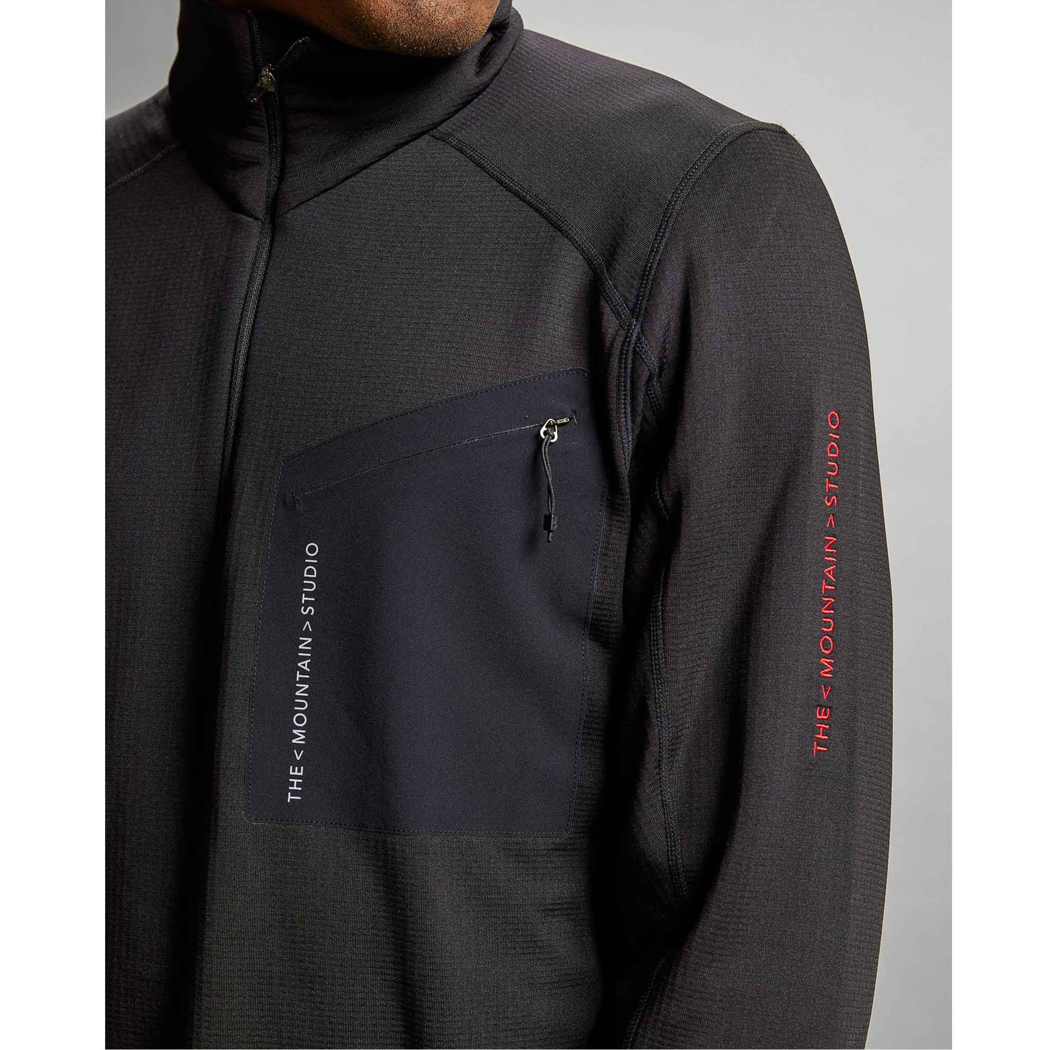 Techno Half Zip Midlayer in Black Onyx