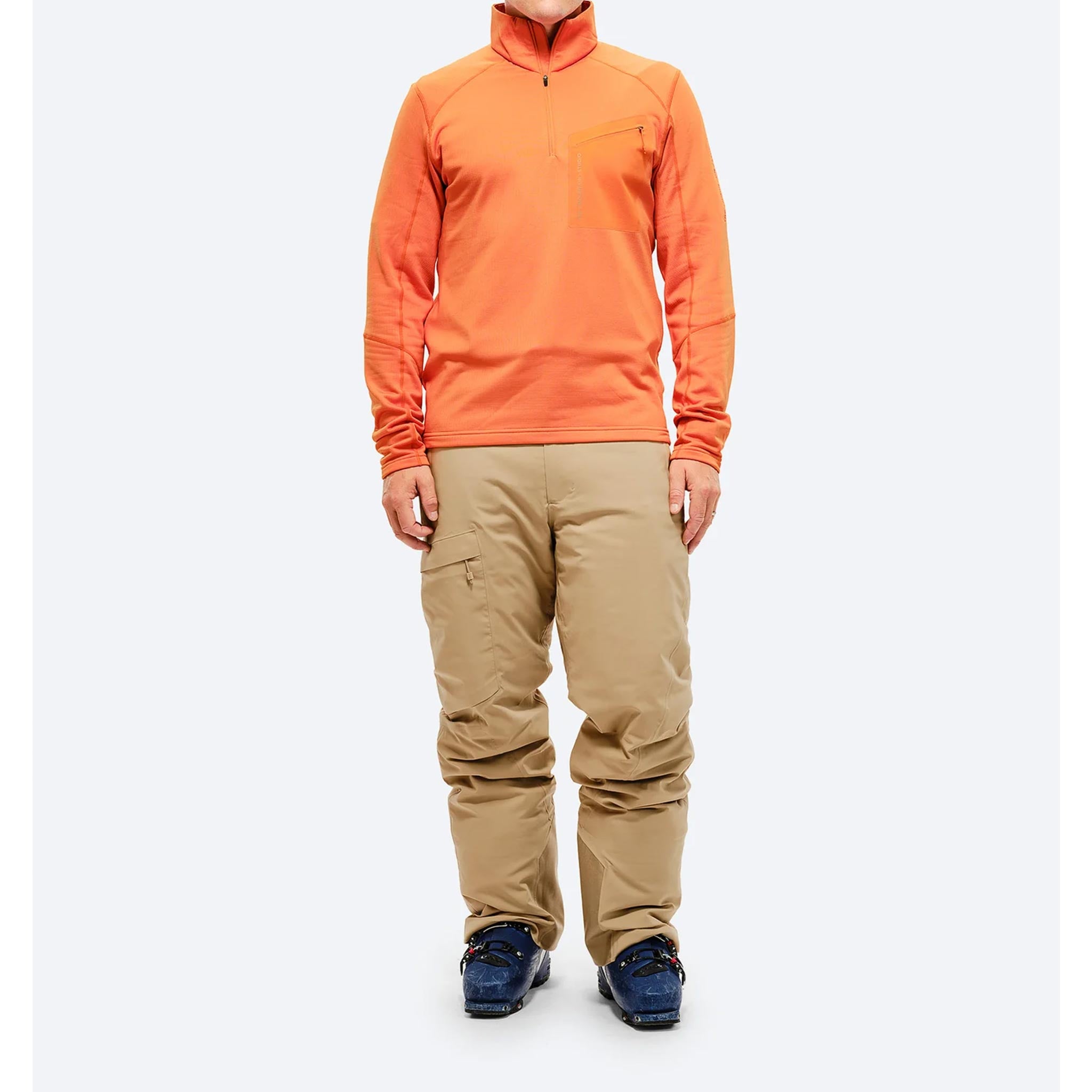 Techno Half Zip Midlayer in Burnt Orange
