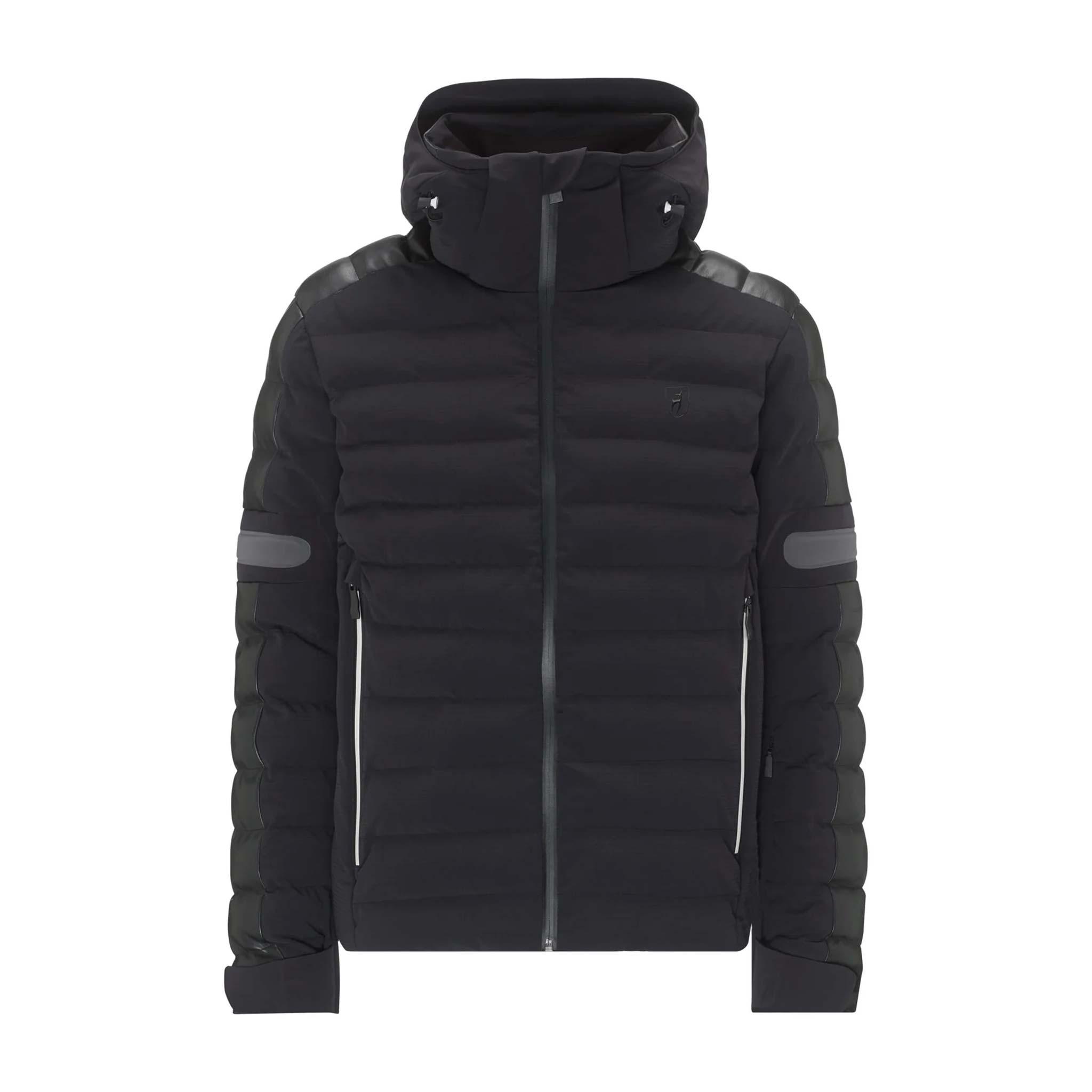 Gideon Faux Leather Ski Jacket in Black