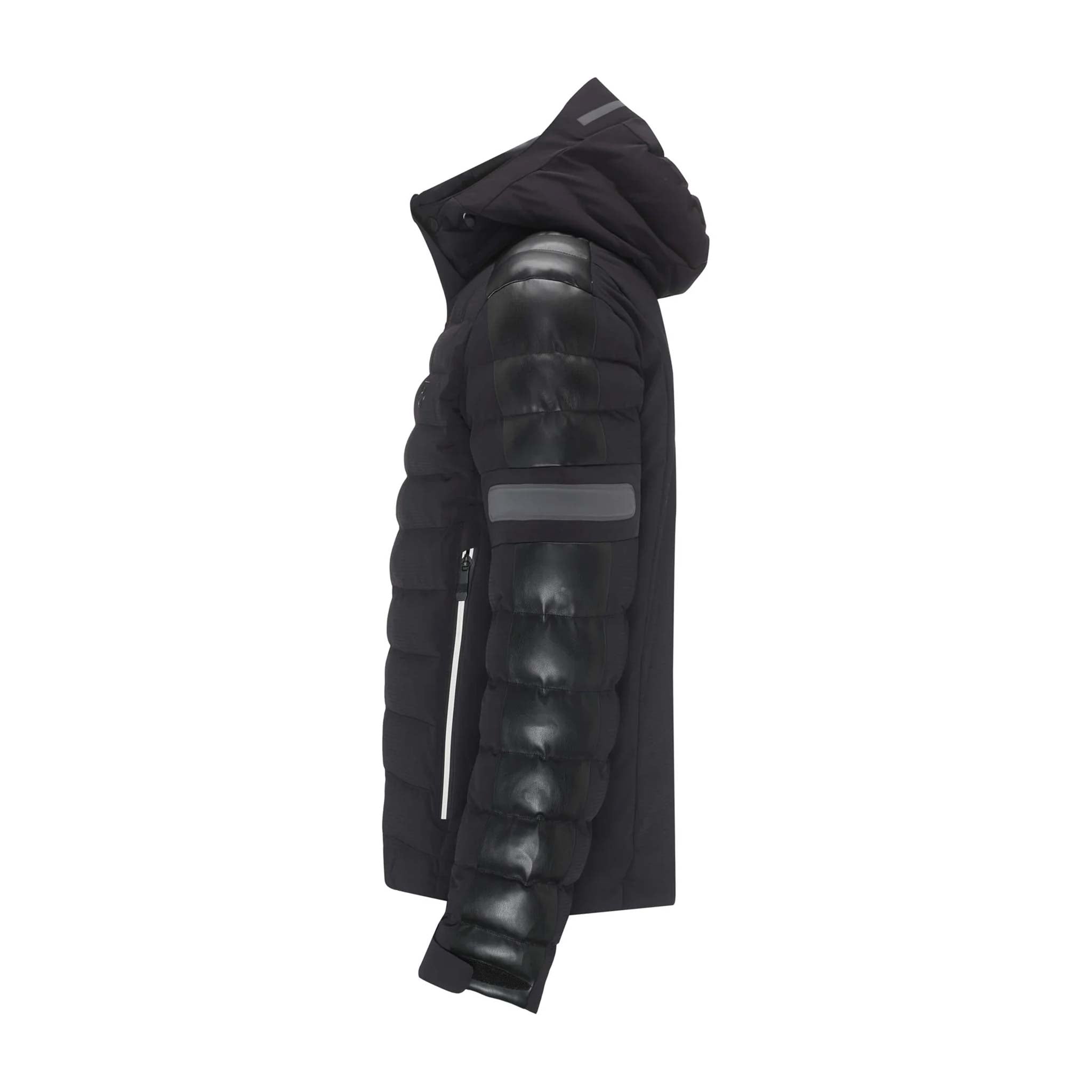 Gideon Faux Leather Ski Jacket in Black