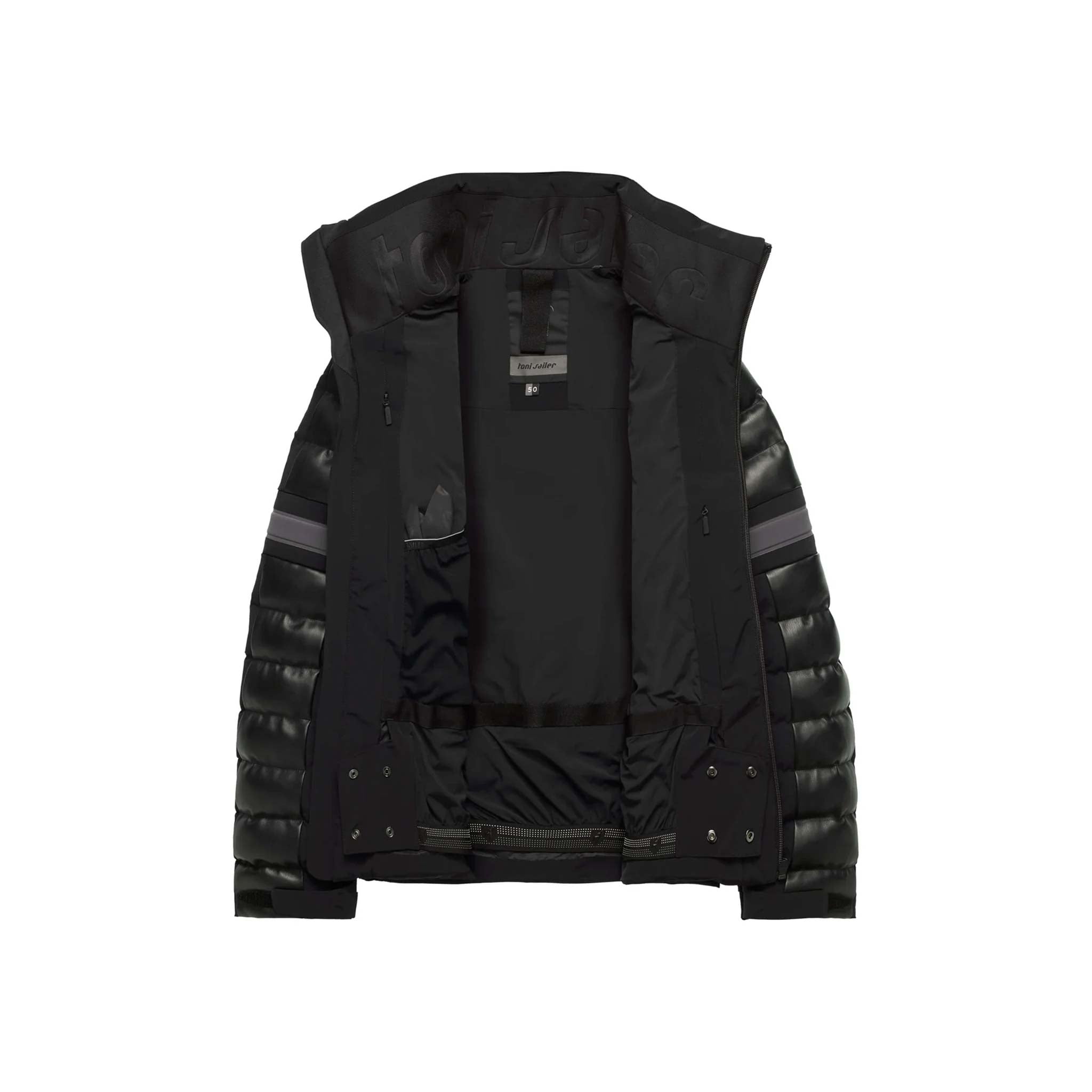 Gideon Faux Leather Ski Jacket in Black