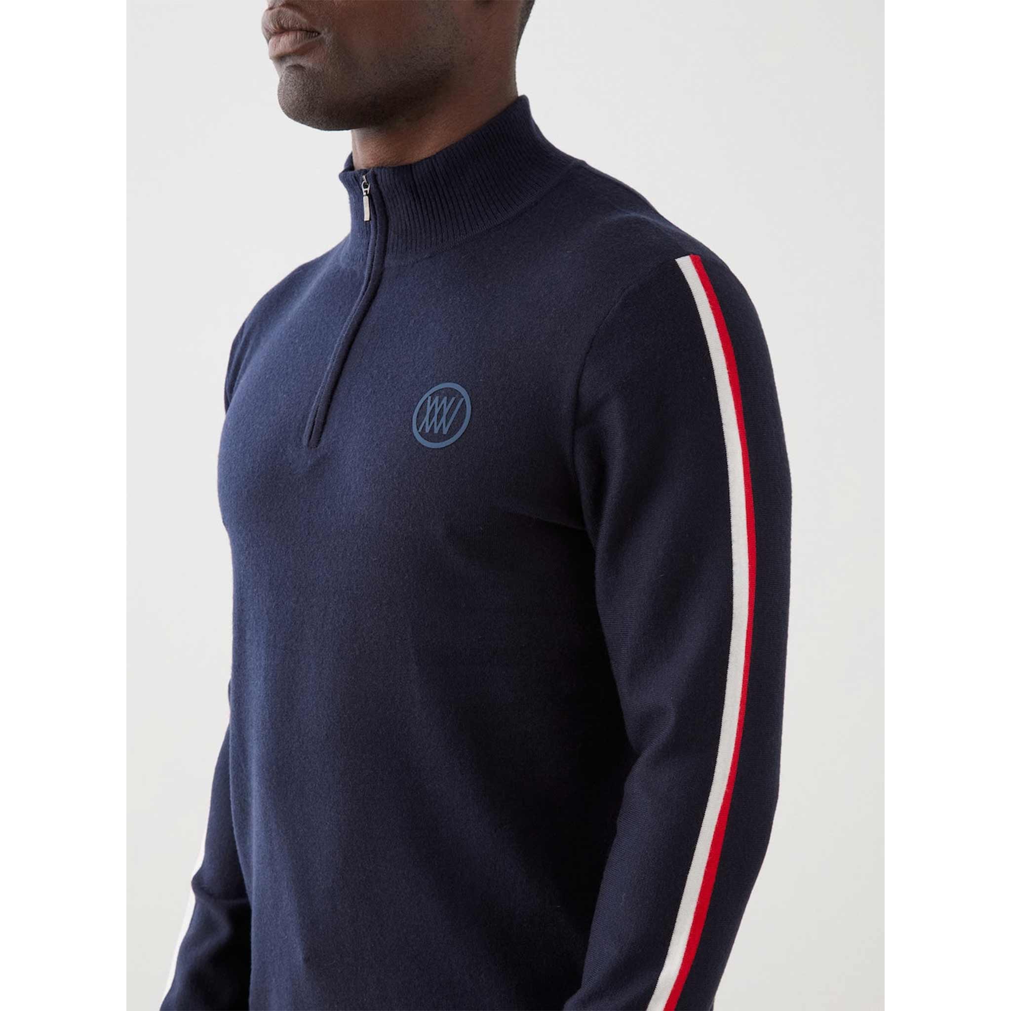 Freebird Zipup Sweater in Navy