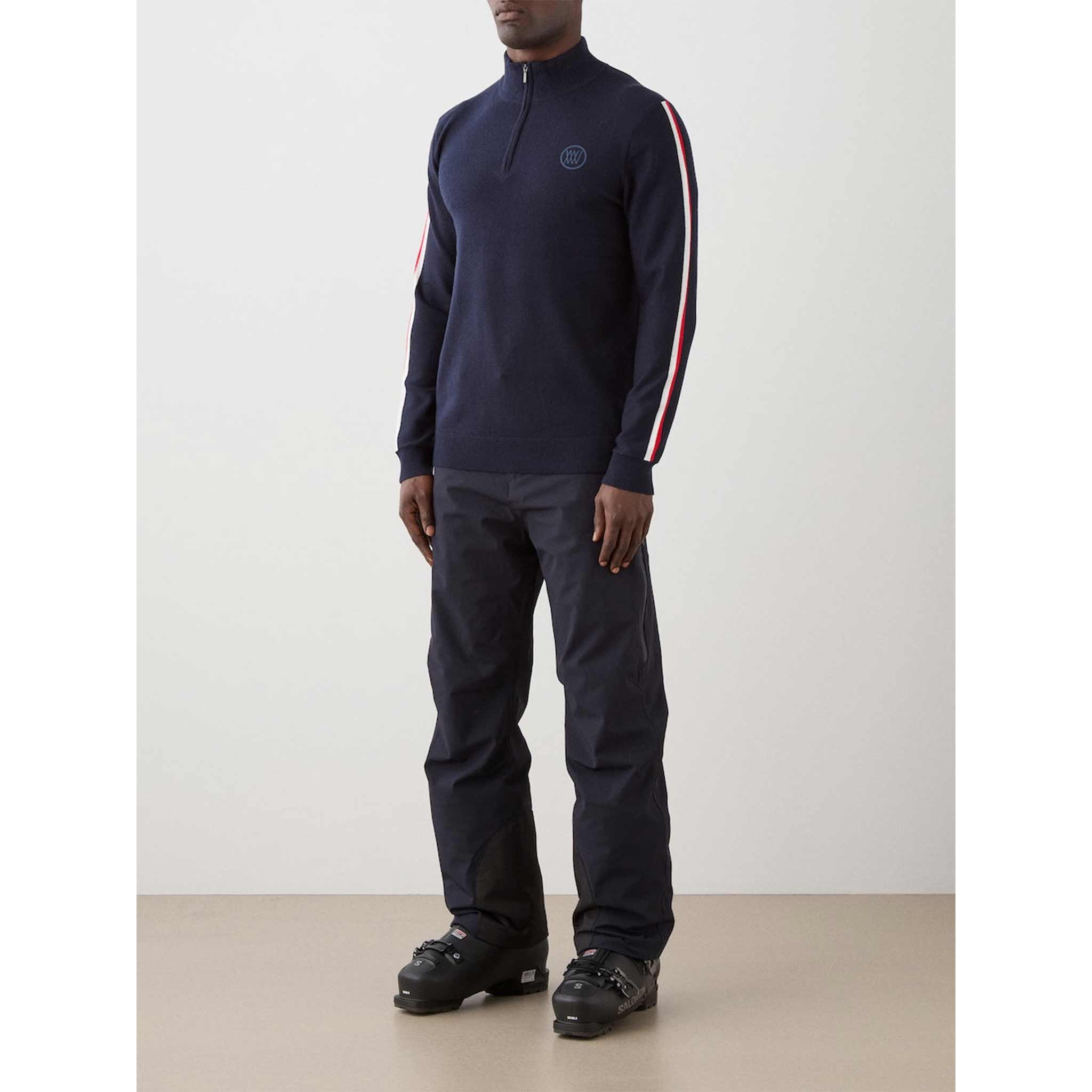 Freebird Zipup Sweater in Navy