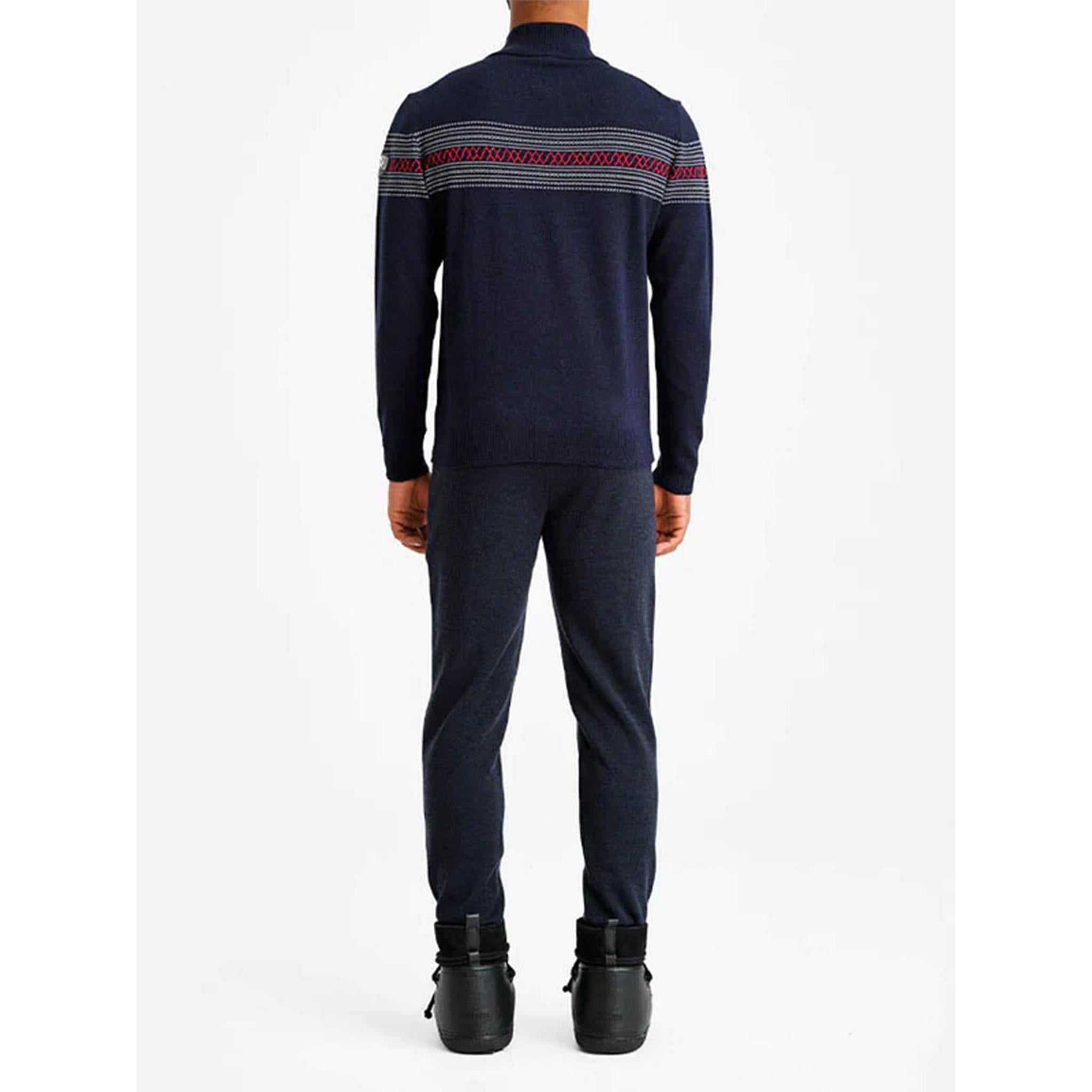 Signature Zipup Sweater in Navy Flag
