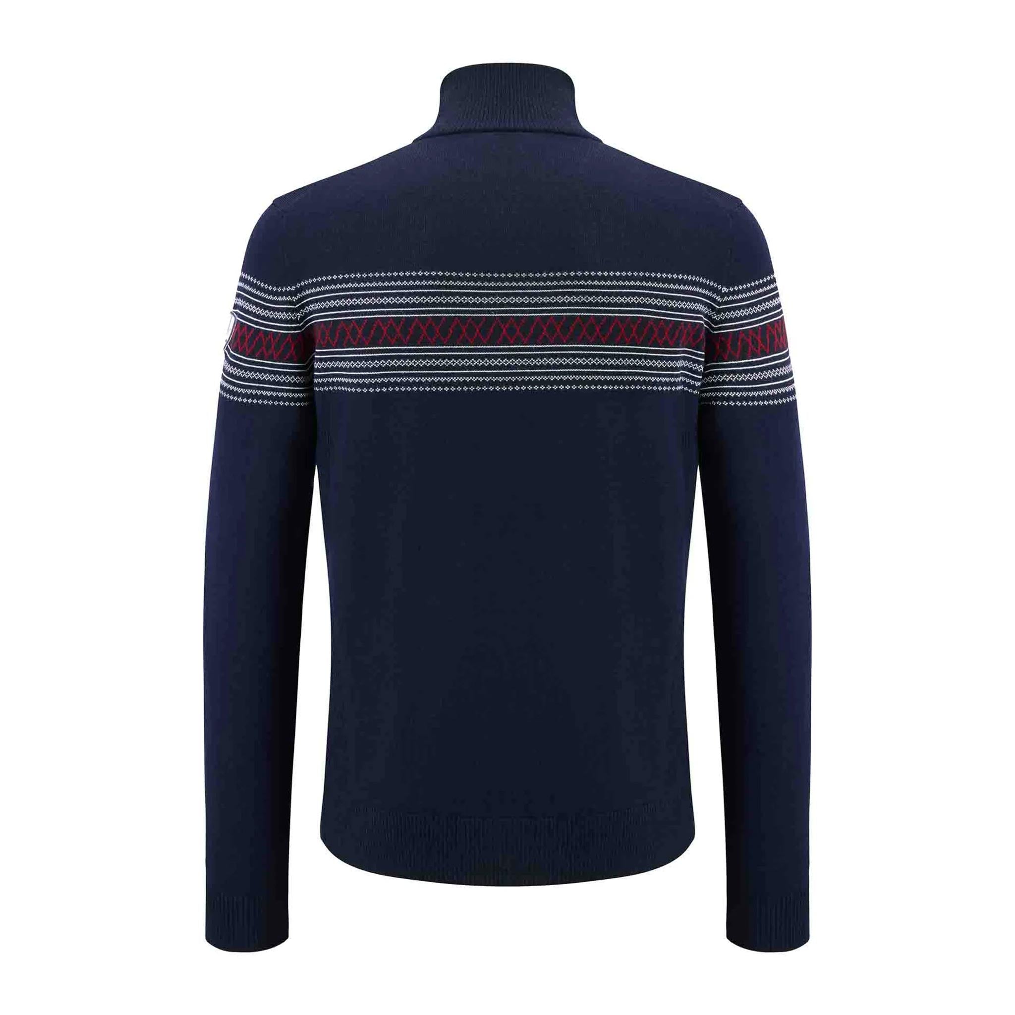 Signature Zipup Sweater in Navy Flag