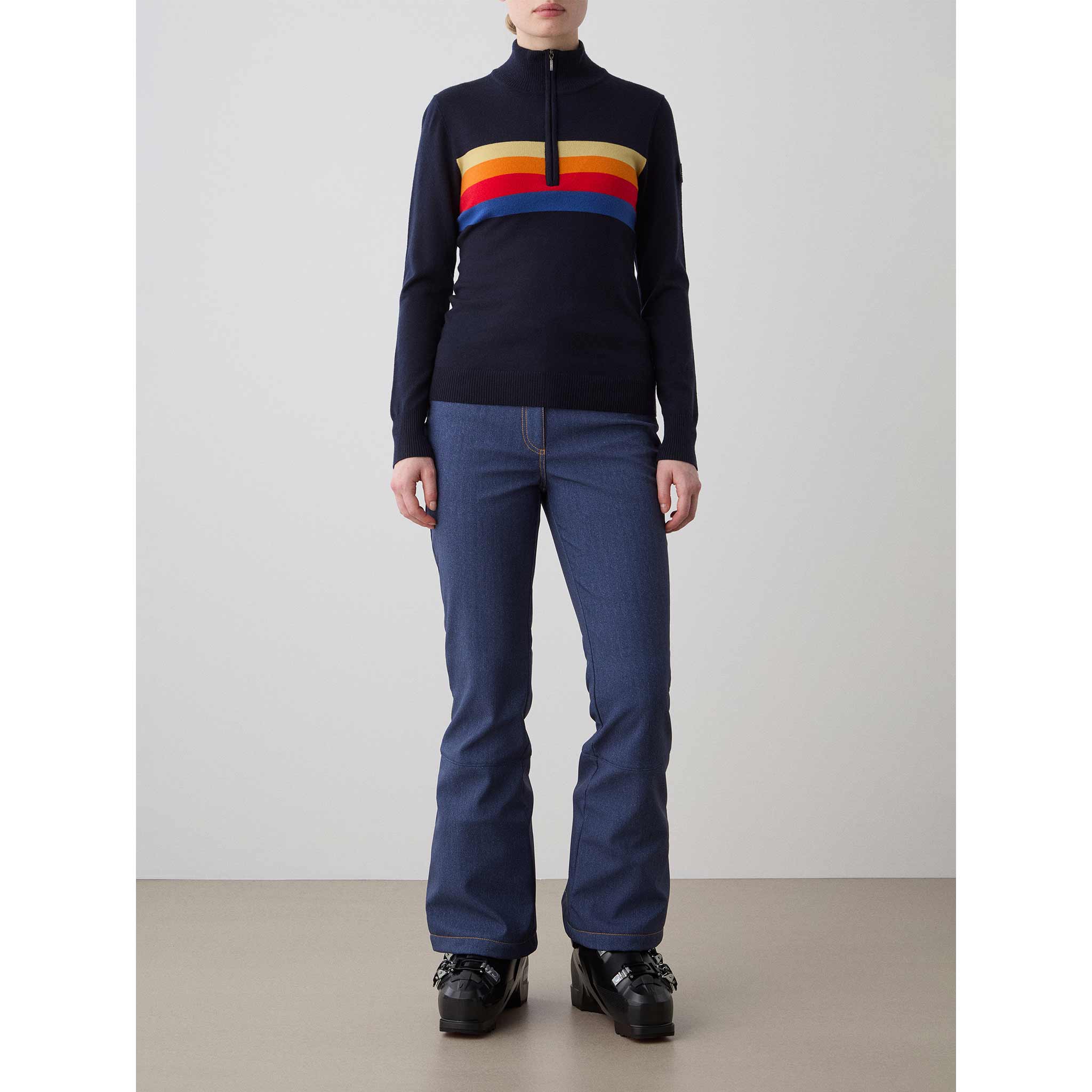 Freebird Zipup Sweater in Navy