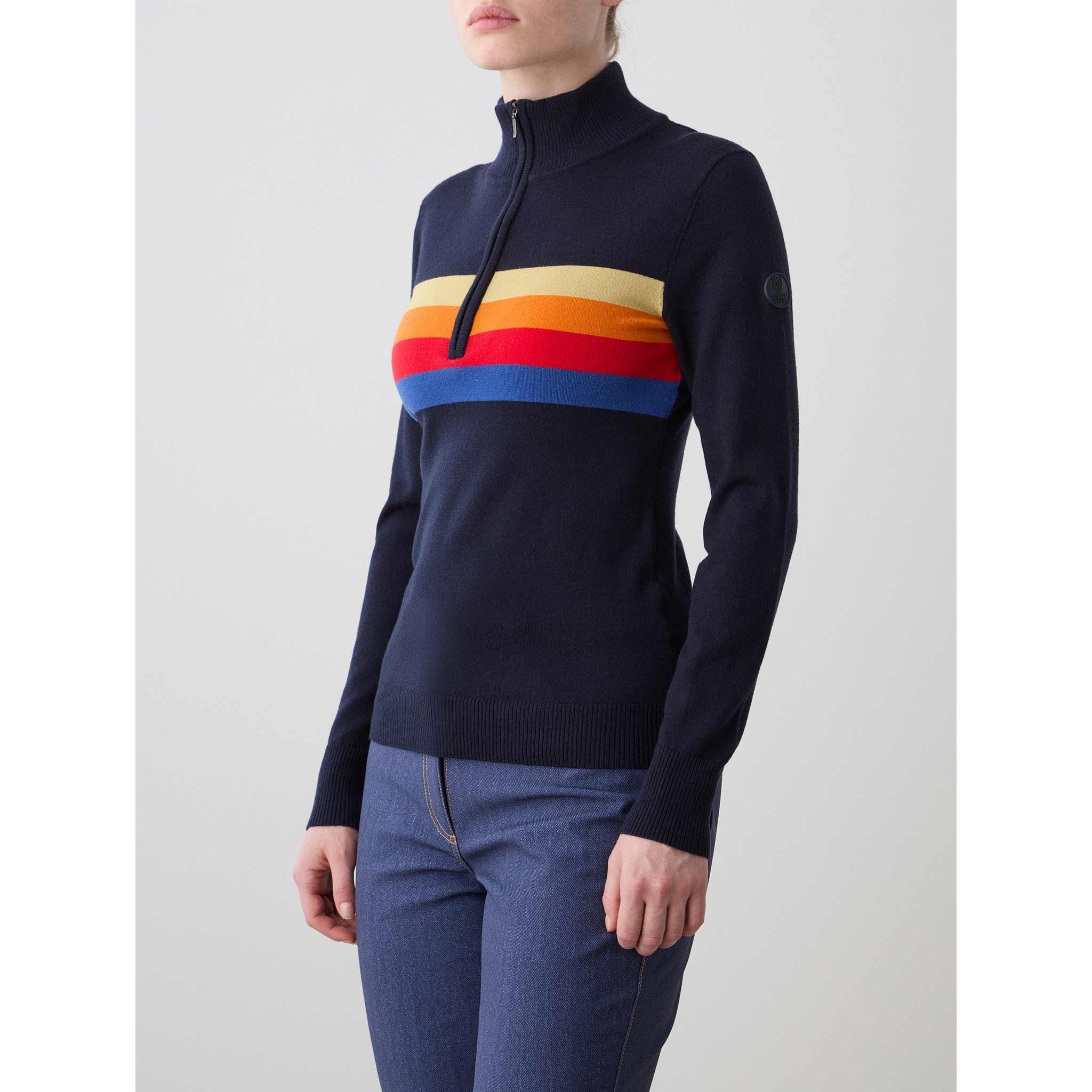 Freebird Zipup Sweater in Navy