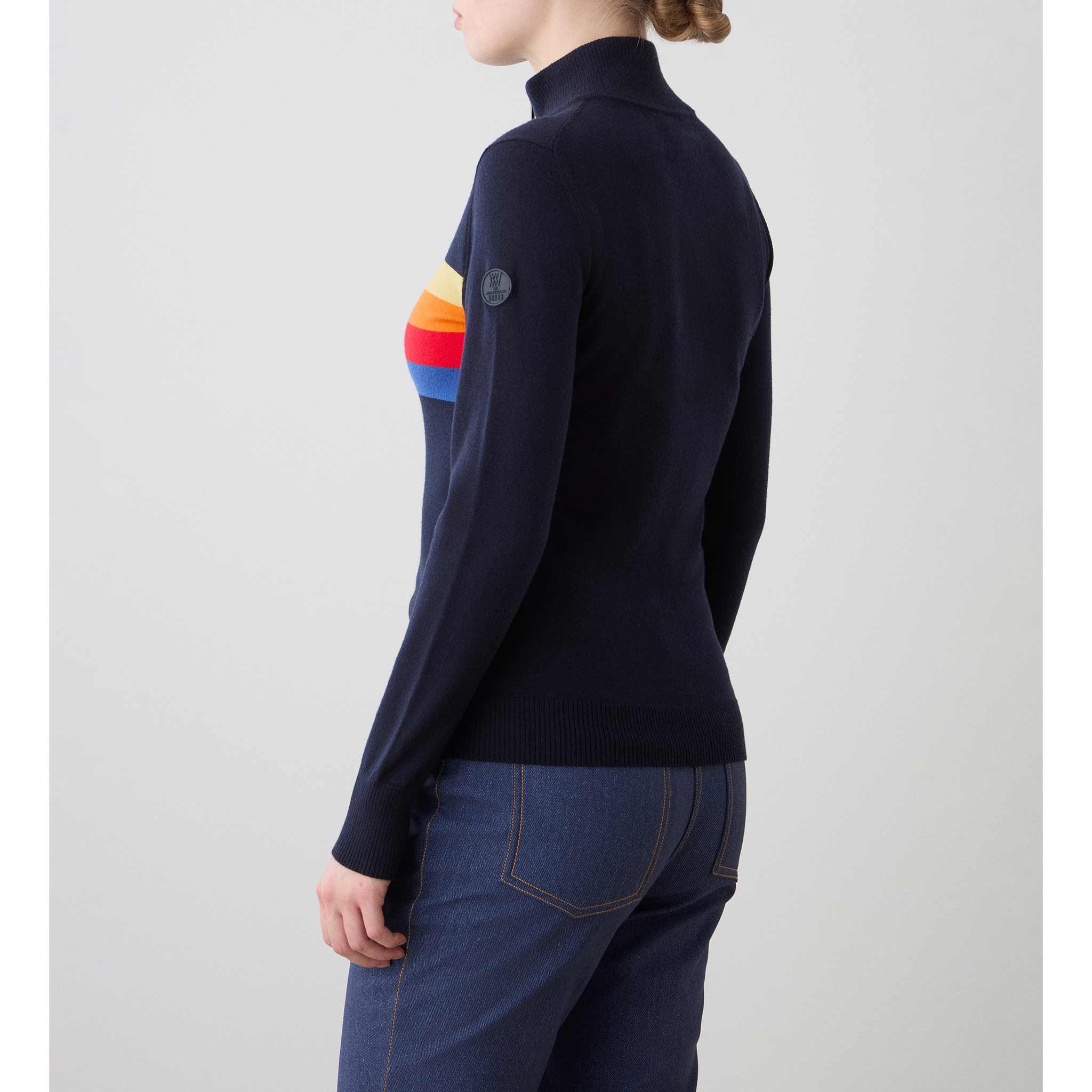 Freebird Zipup Sweater in Navy