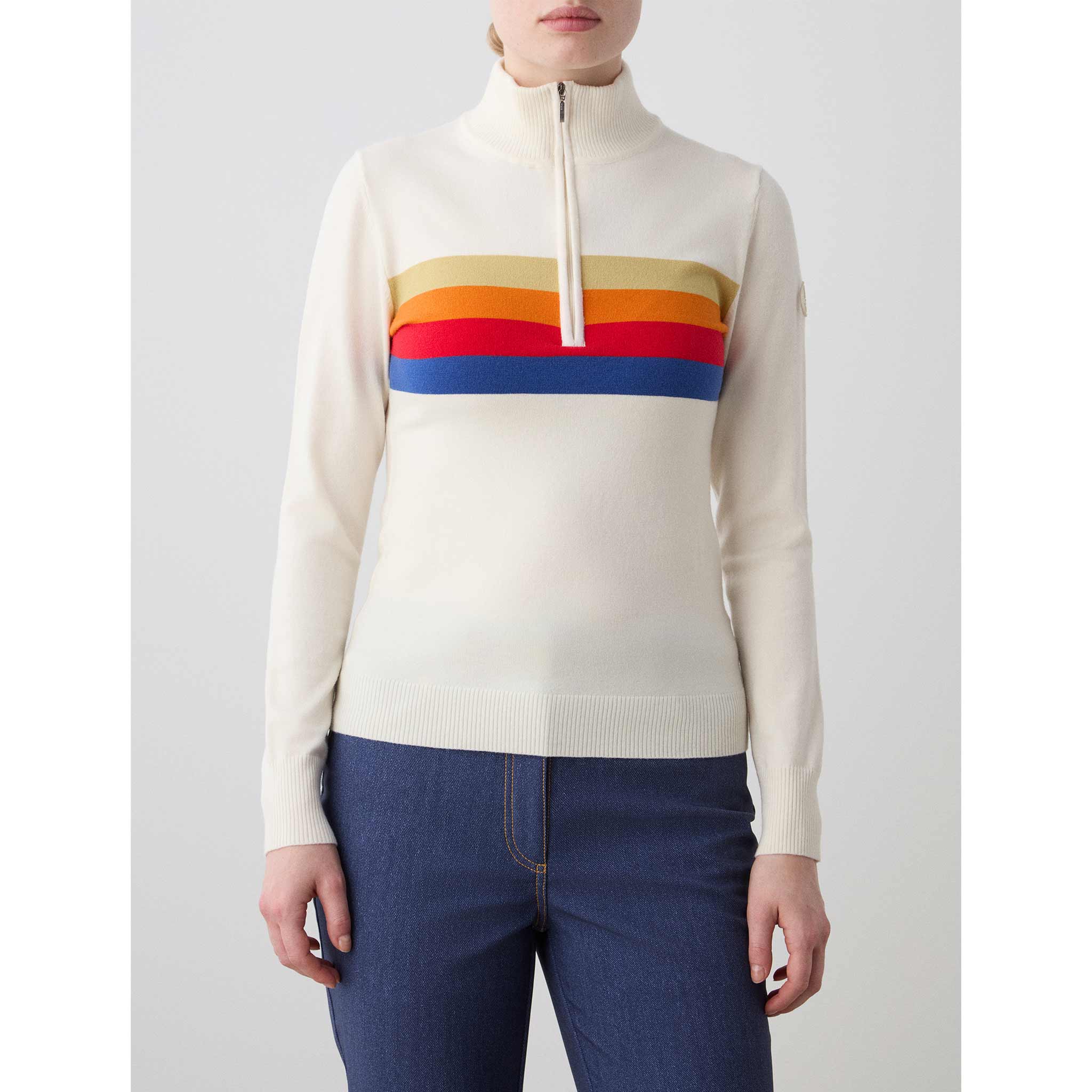 Freebird Zipup Sweater in White