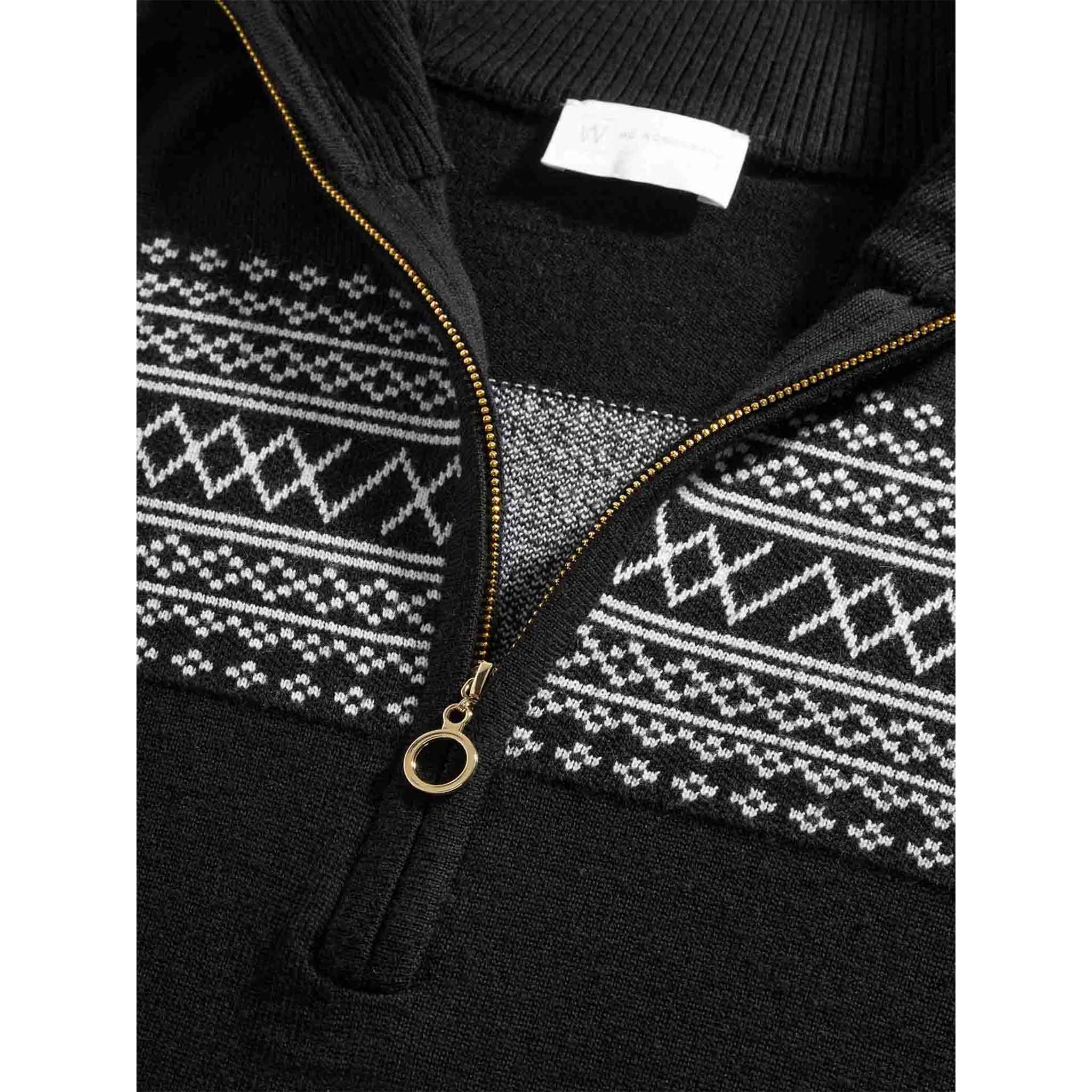 Signature Zipup Sweater in Black