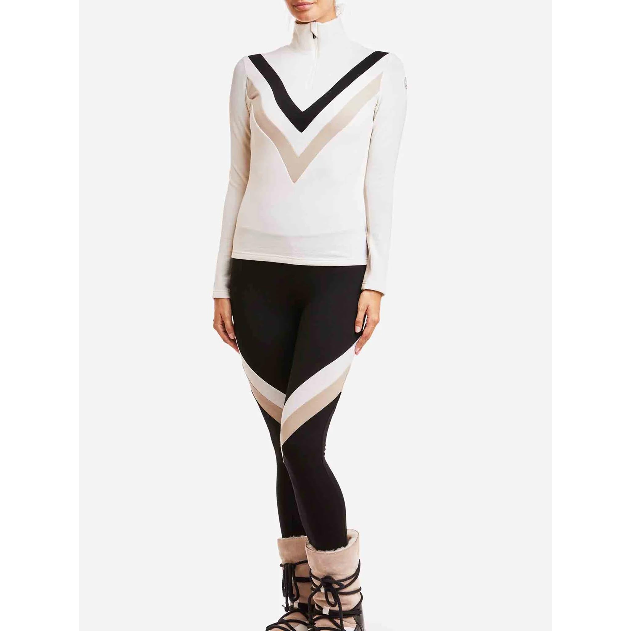 Voss Chevron Zipup Sweater in White