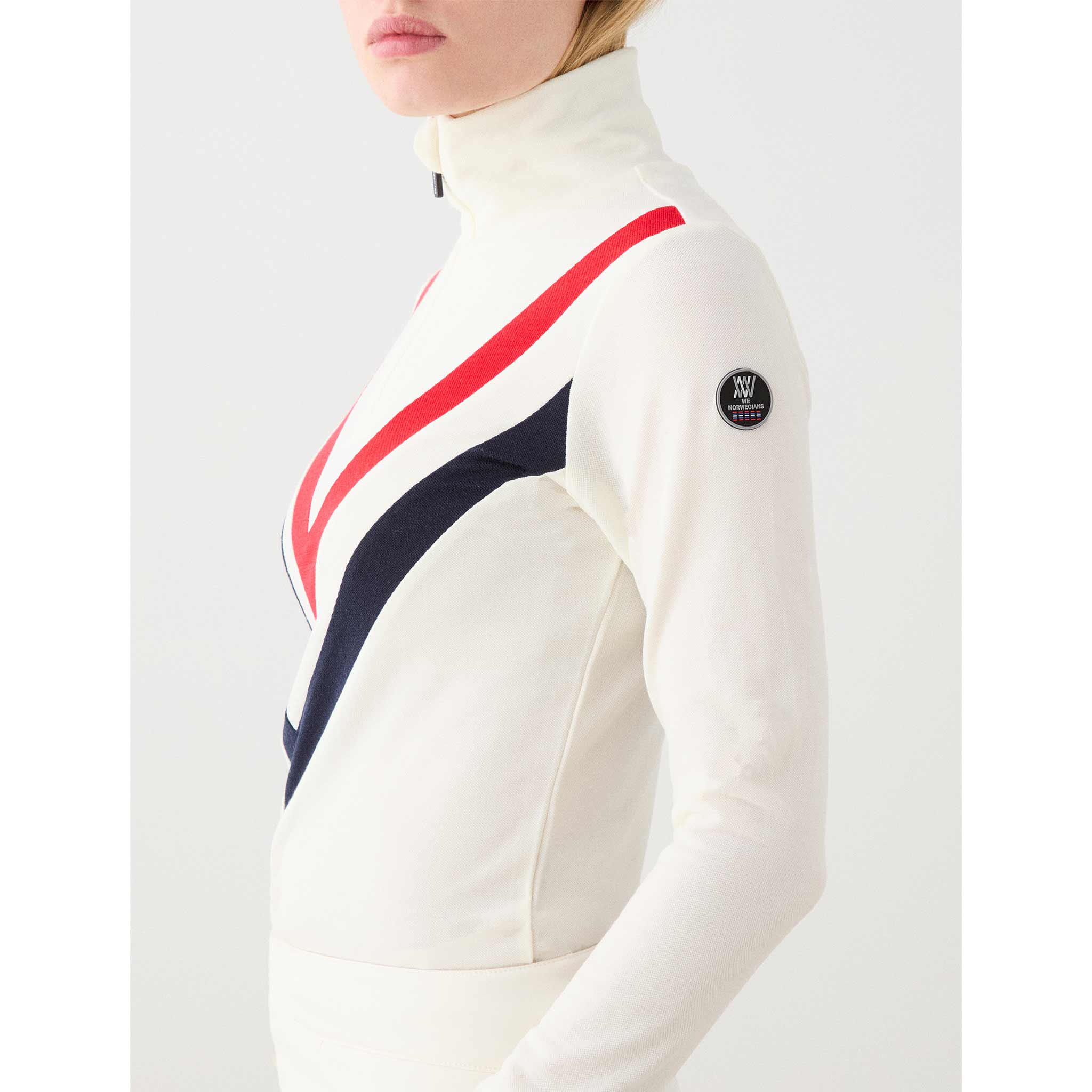 Voss Chevron Zipup Sweater in Flag