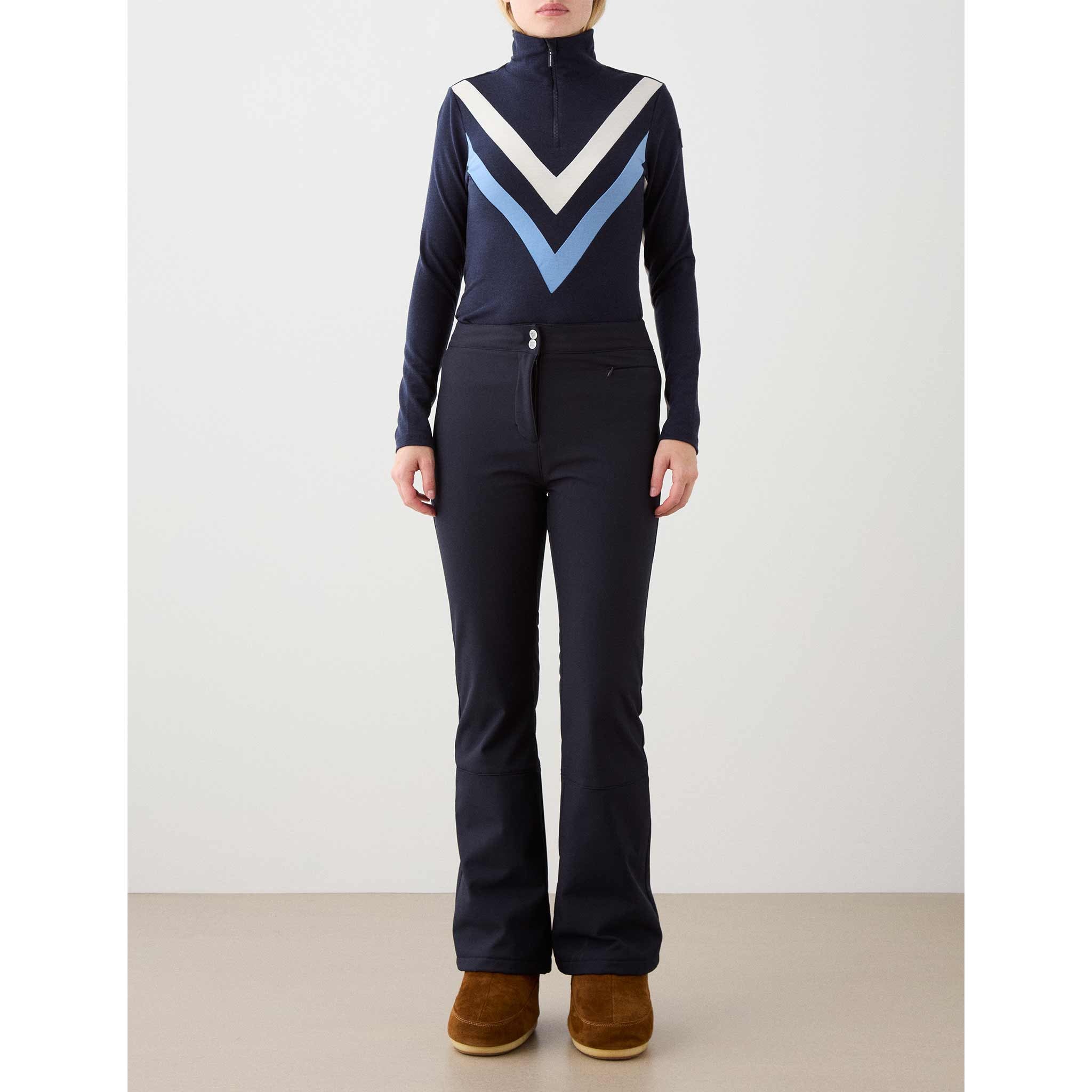 Voss Chevron Zipup Sweater in Navy