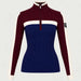 Alp n Rock women's Ali Rib Sweater in Deep Blue/Deep Red, front product view.