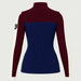 Alp n Rock women's Ali Rib Sweater in Deep Blue/Deep Red, back product view.