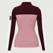Alp n Rock women's Ali Rib Sweater in Smokey Rose/Cabernet, back product view.