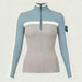 Alp n Rock women's Ali Rib Sweater in Stone/Silver Blue, front product view.