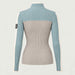 Alp n Rock women's Ali Rib Sweater in Stone/Silver Blue, back product view.