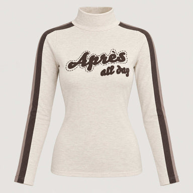 Alp n Rock women's Apres All Day Mockneck in fossil, front view.