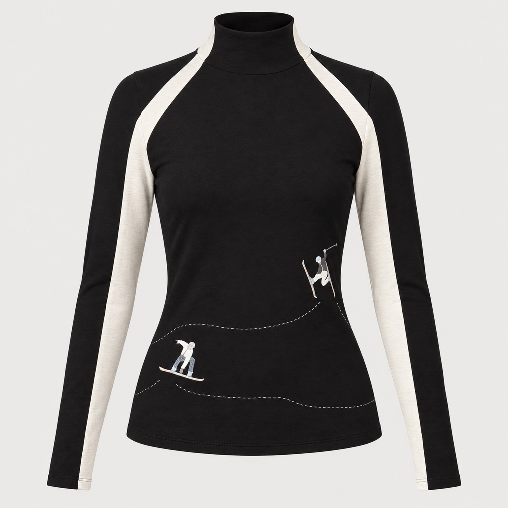Alp n Rock women's Ashna Mockneck in black, front view.
