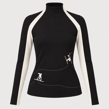 Alp n Rock women's Ashna Mockneck in black, front view.