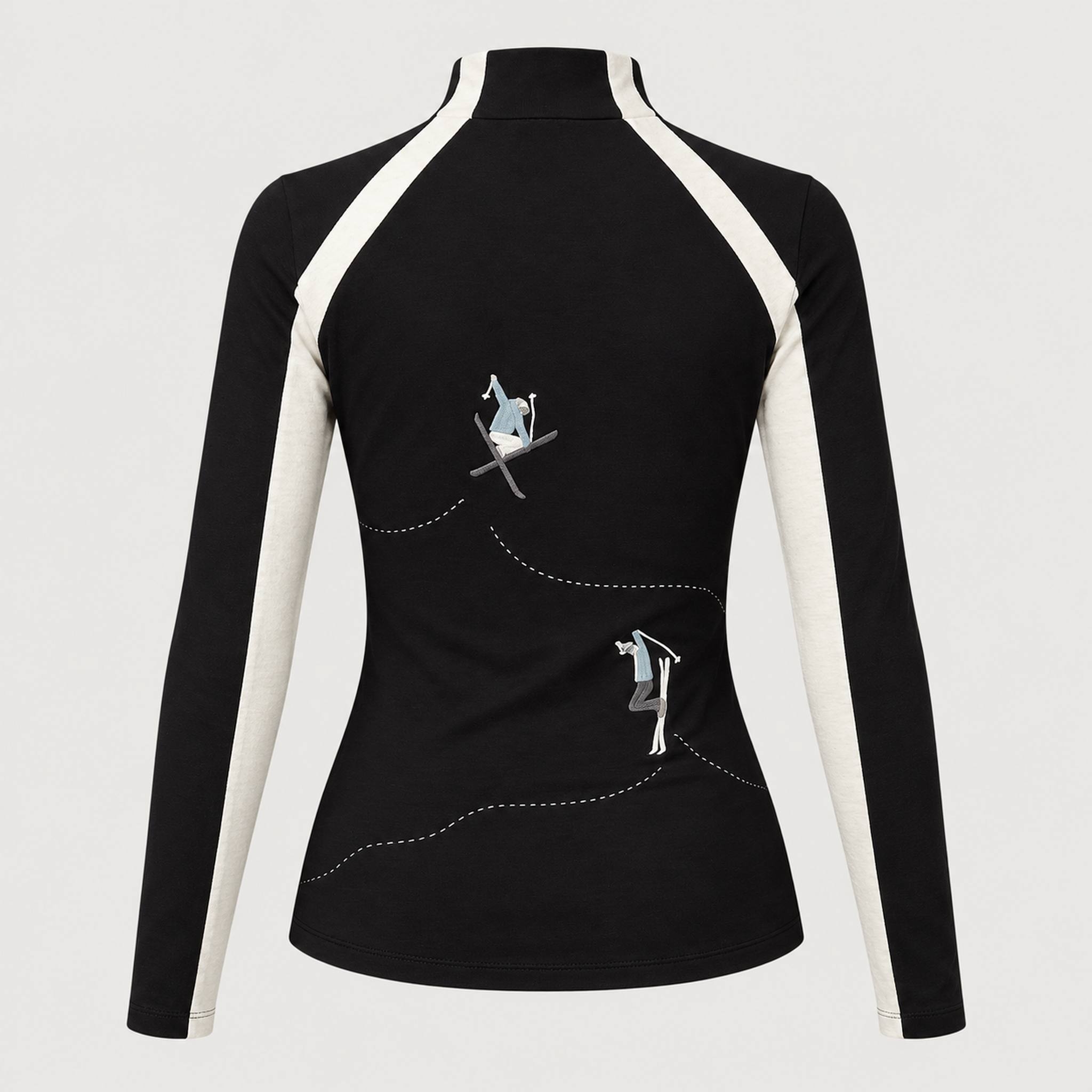 Alp n Rock women's Ashna Mockneck in black, back view.