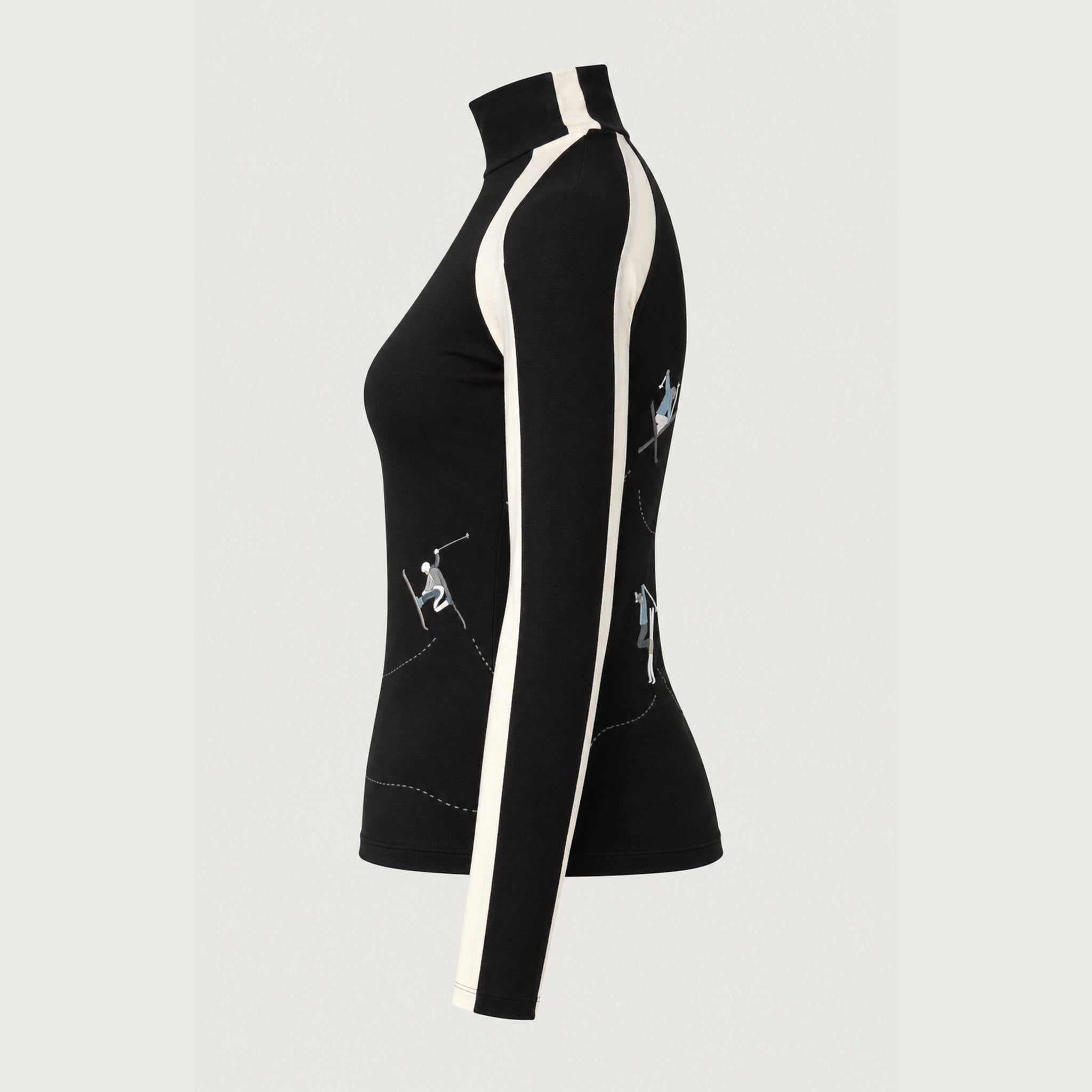 Alp n Rock women's Ashna Mockneck in black, side view.