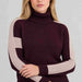 Alp n Rock women's Killian Sweater in cabernet, close-up showing fabric and design.