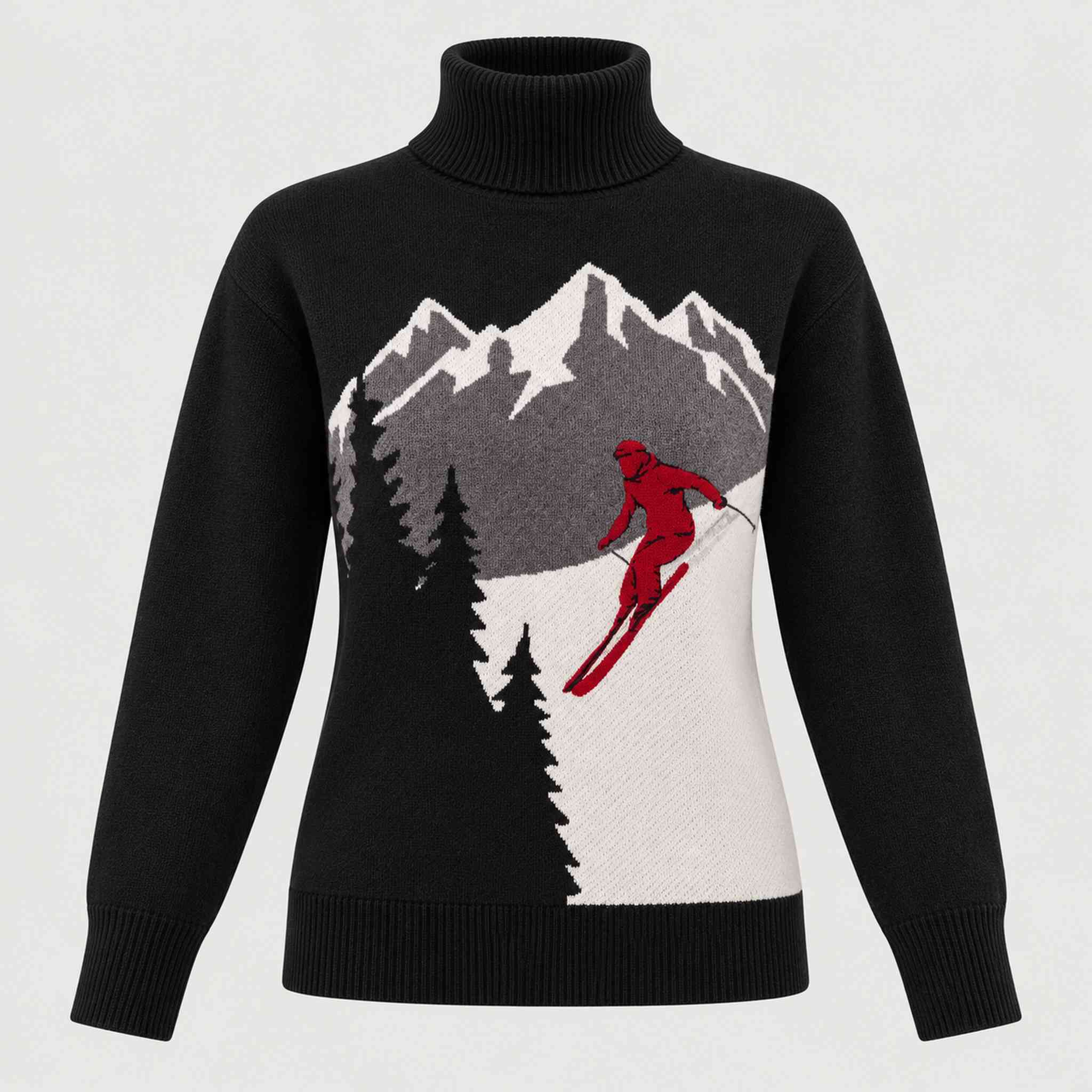 Alp n Rock women's Portia Ski Sweater in black, front view.