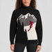 Alp n Rock women's Portia Ski Sweater in black, front view on model.