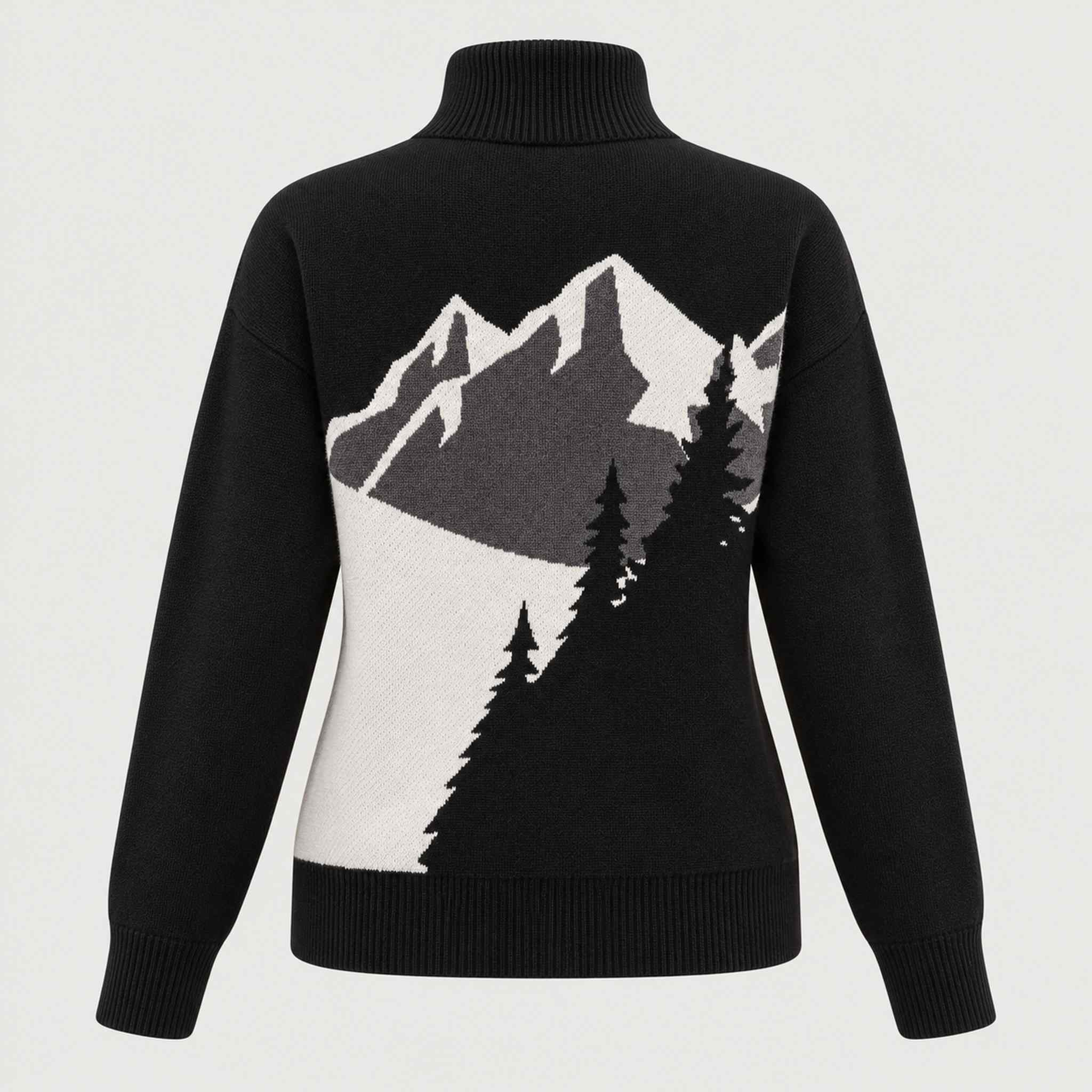 Alp n Rock women's Portia Ski Sweater in black, back view.