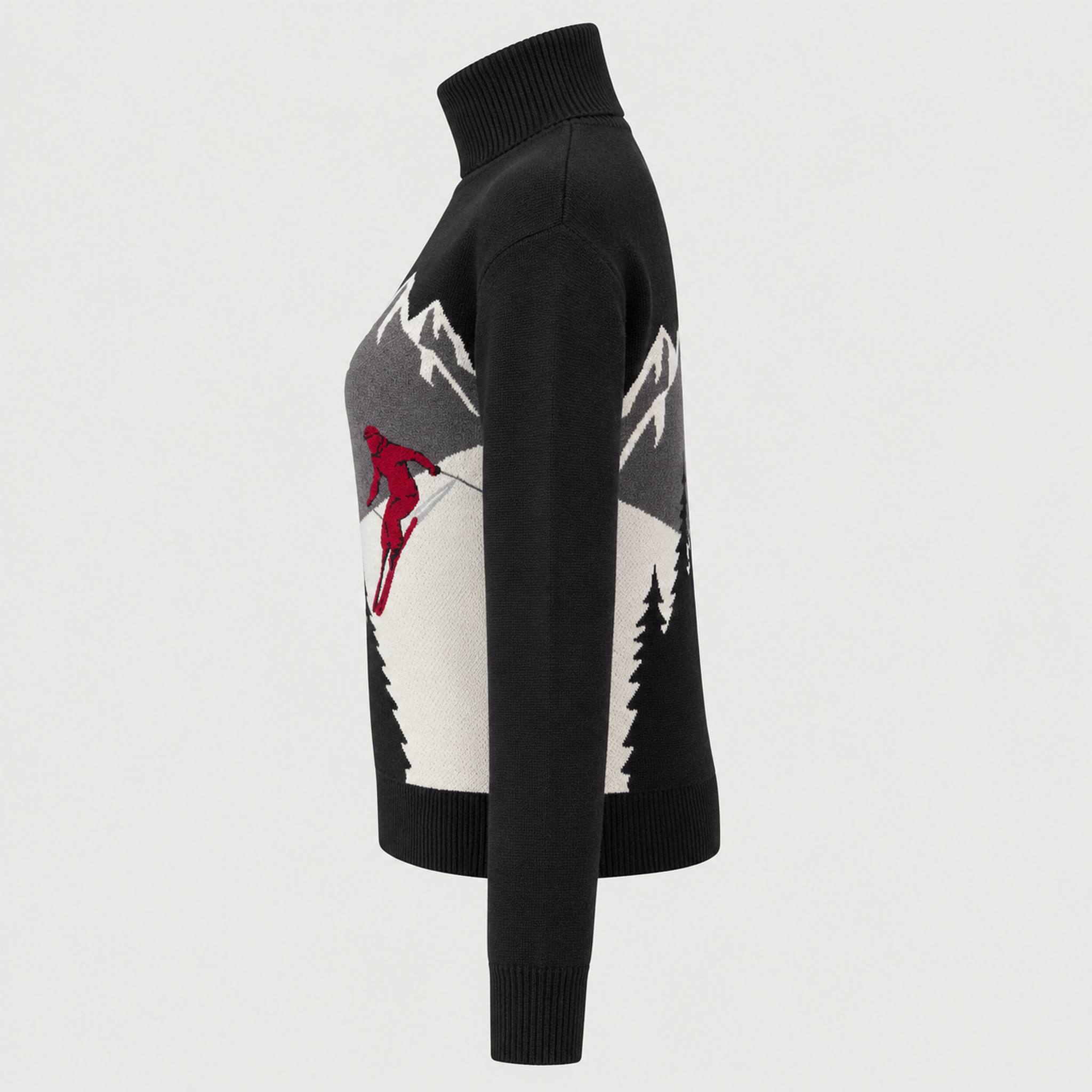 Alp n Rock women's Portia Ski Sweater in black, side view.