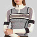 Alp n Rock women's Sylvia Zip Sweater in ivory, close-up showing fabric and design.