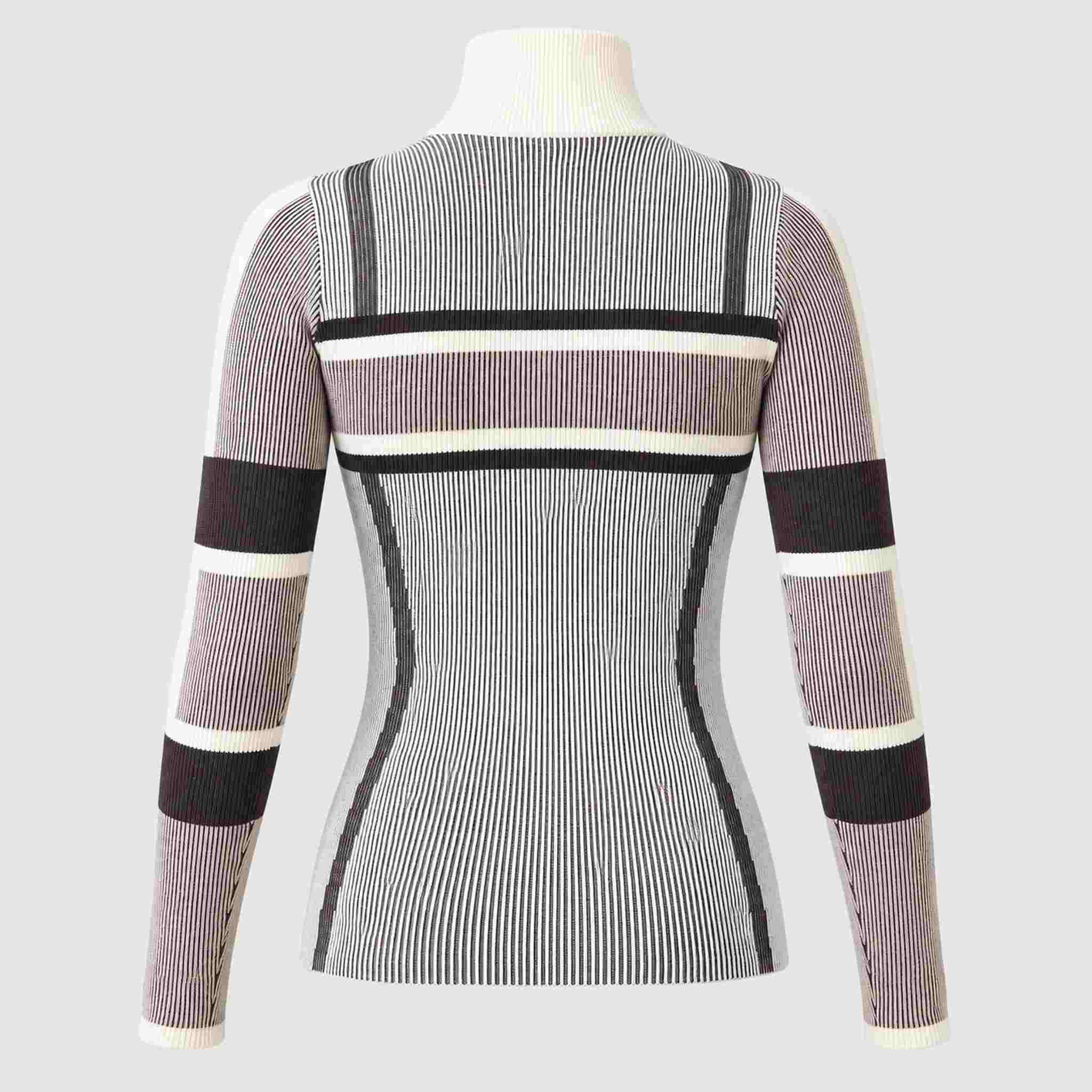 Alp n Rock women's Sylvia Zip Sweater in ivory, back view.
