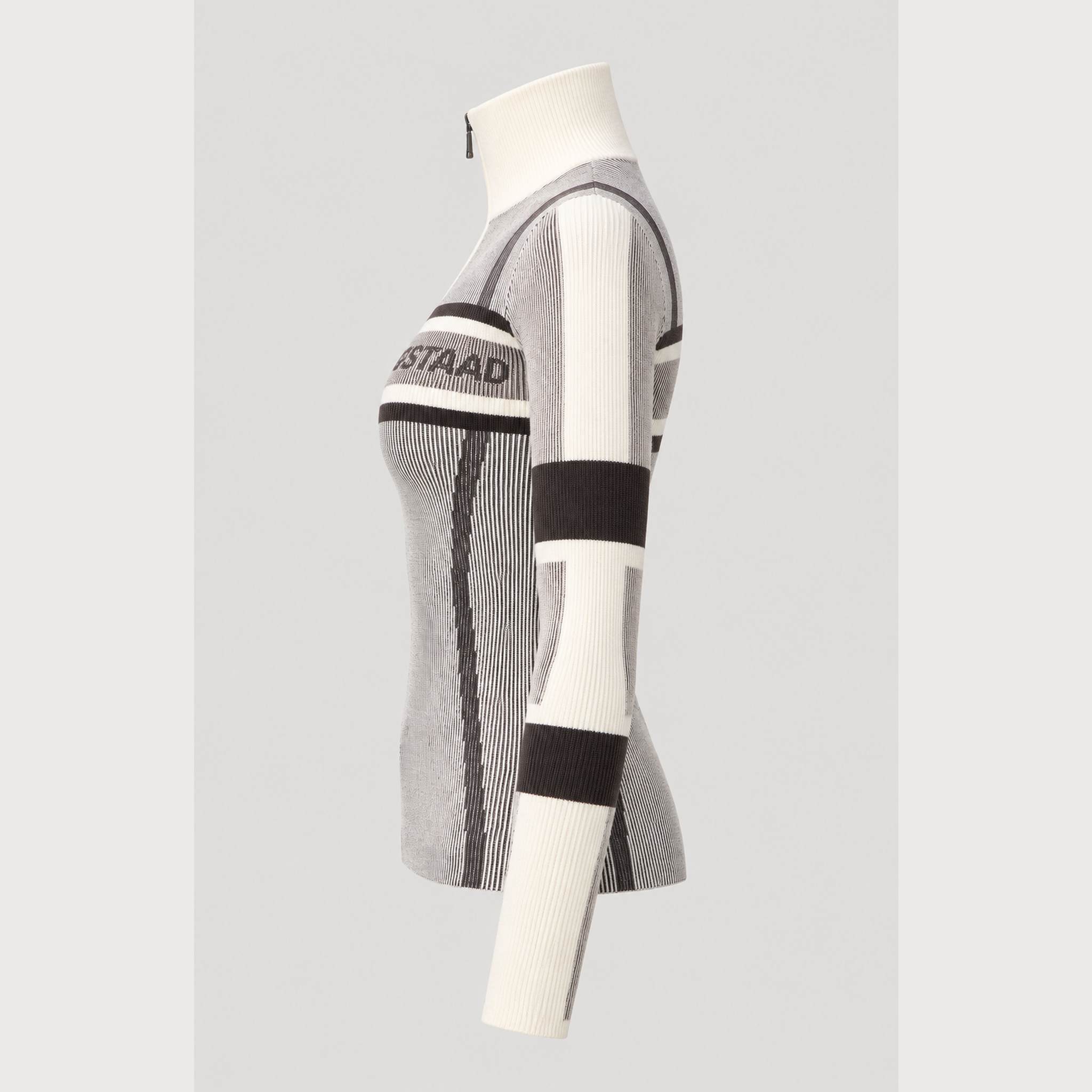 Alp n Rock women's Sylvia Zip Sweater in ivory, side view.