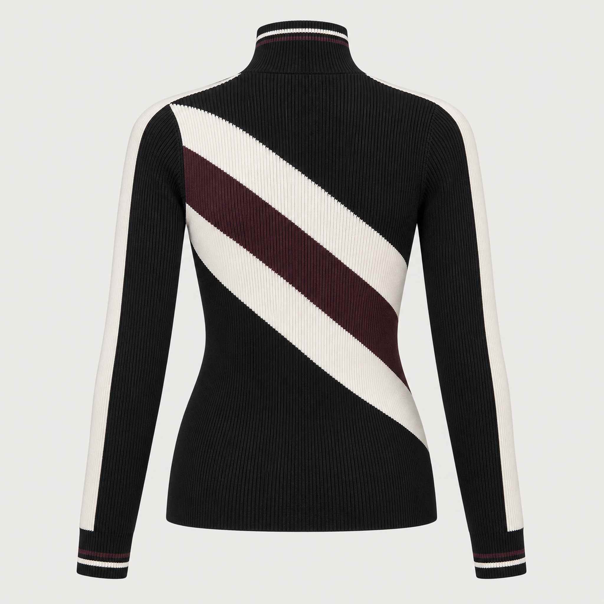 Alp n Rock women's Tanya Rib Sweater in black, back view.
