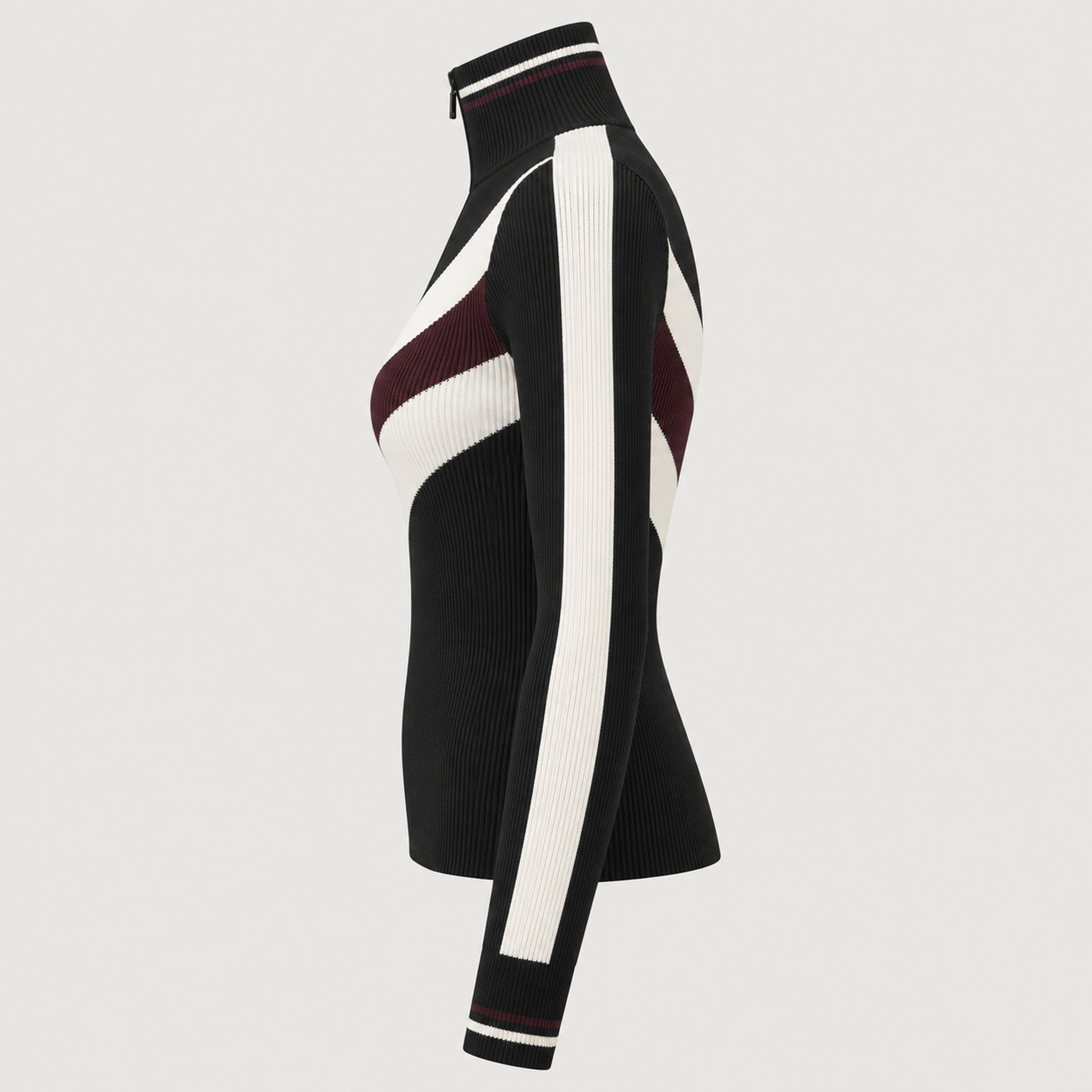 Alp n Rock women's Tanya Rib Sweater in black, side view.